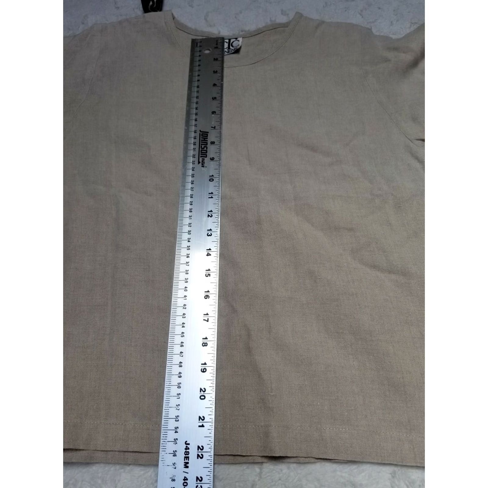 Vintage Carol Turner Collection Linens Womens Scoop Neck Short Sleeve Top Beige Sz Small Size S / US 4 / IT 40 - 6 Thumbnail