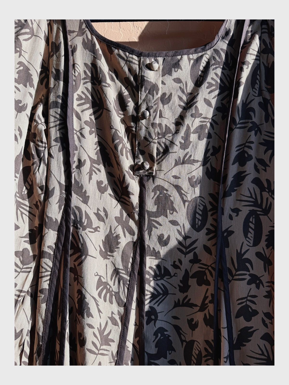 Other Vintage-Inspired Earth-Tone Button Front – Unique Leaf Print Size XL / US 12-14 / IT 48-50 - 5 Thumbnail