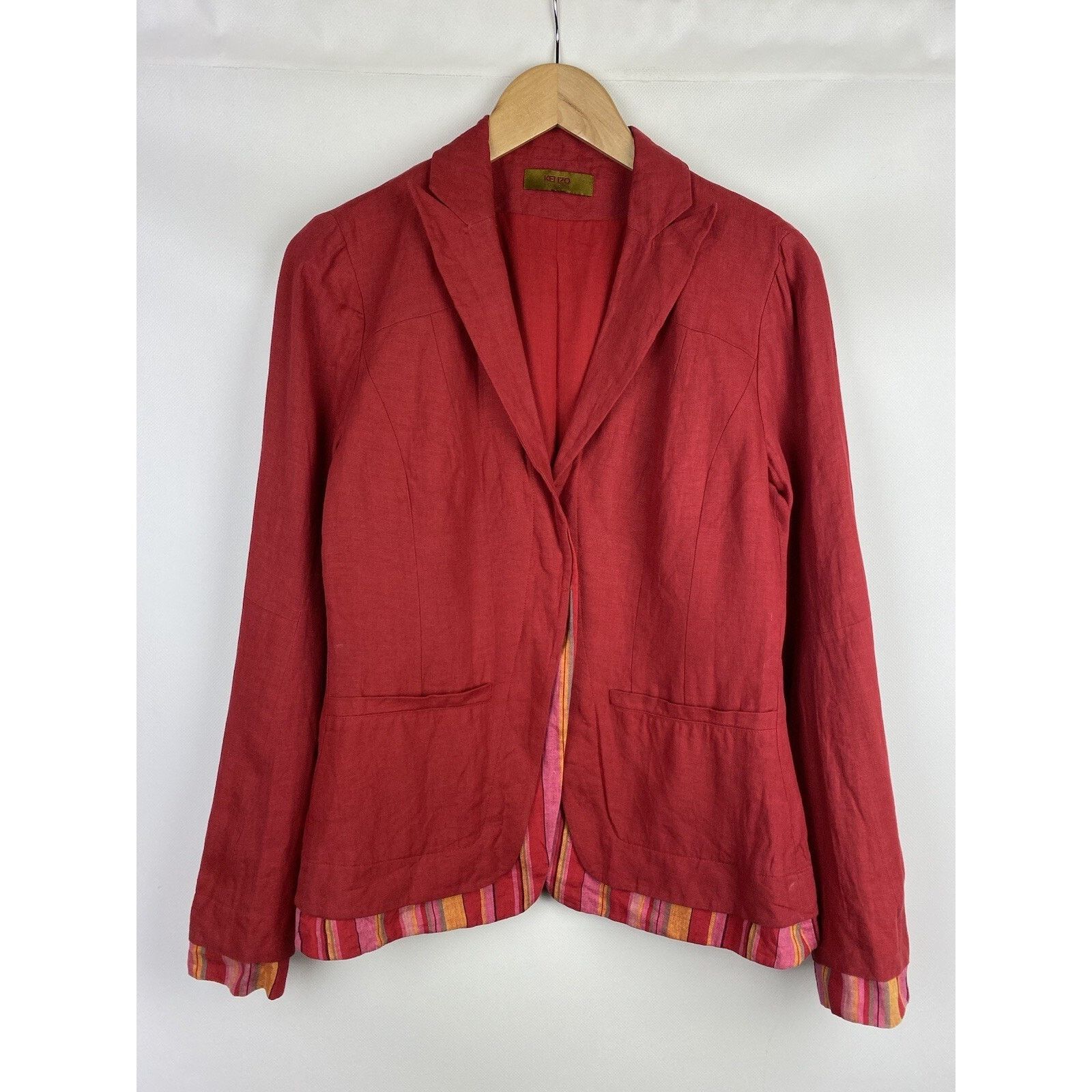 Kenzo Kenzo Jungle vintage ladies linen blazer jacket size ~ 38 Size M / US 6-8 / IT 42-44 - 1 Thumbnail