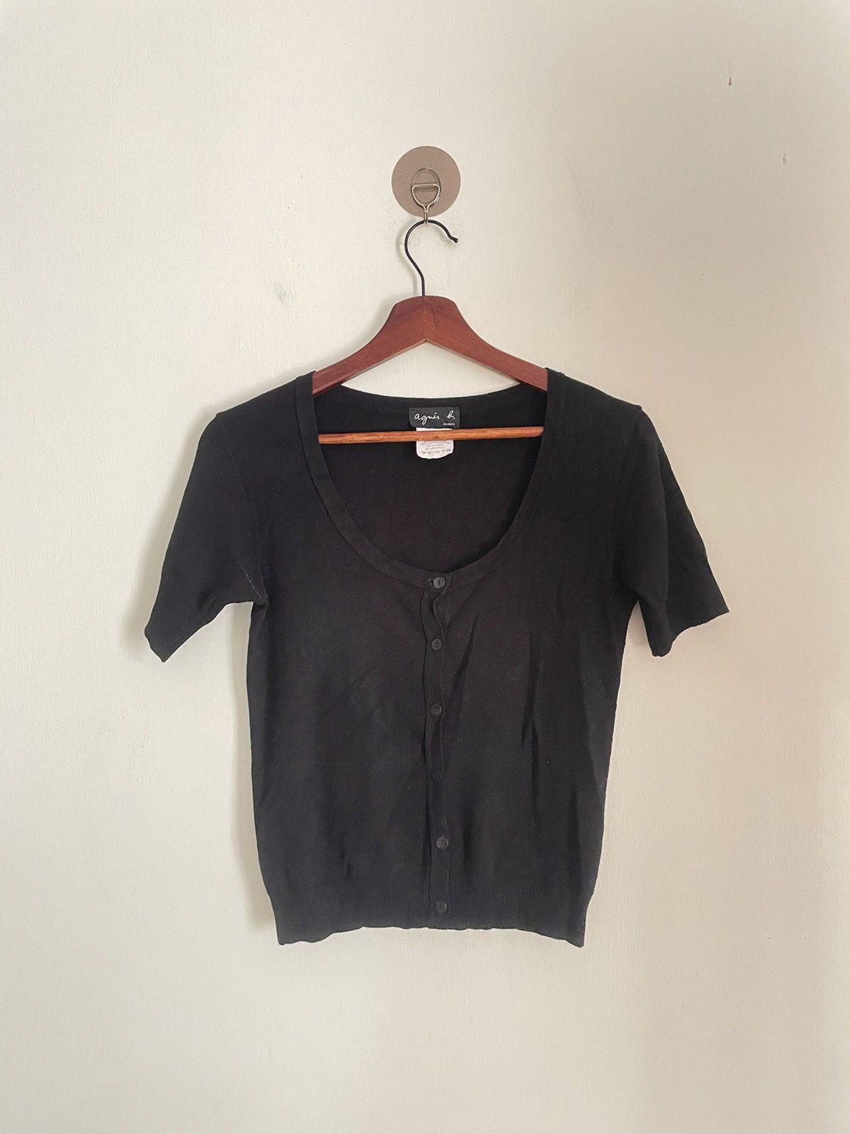 agnes b. Agnes B. Plain Black Blouse Size M / US 6-8 / IT 42-44 - 1 Thumbnail