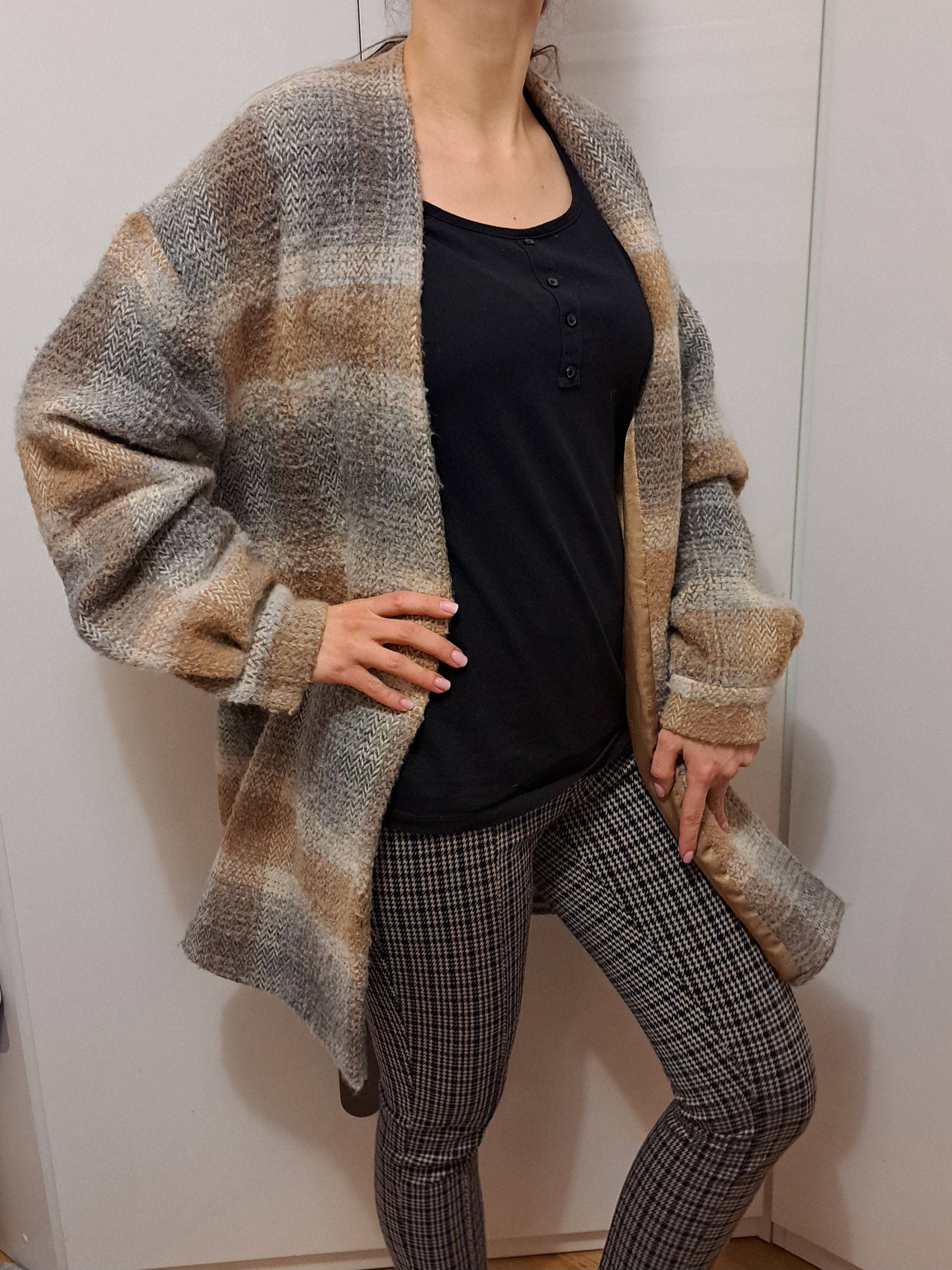 Gestuz Gestuz checked coat wool composition beige brown Size M / US 6-8 / IT 42-44 - 2 Thumbnail