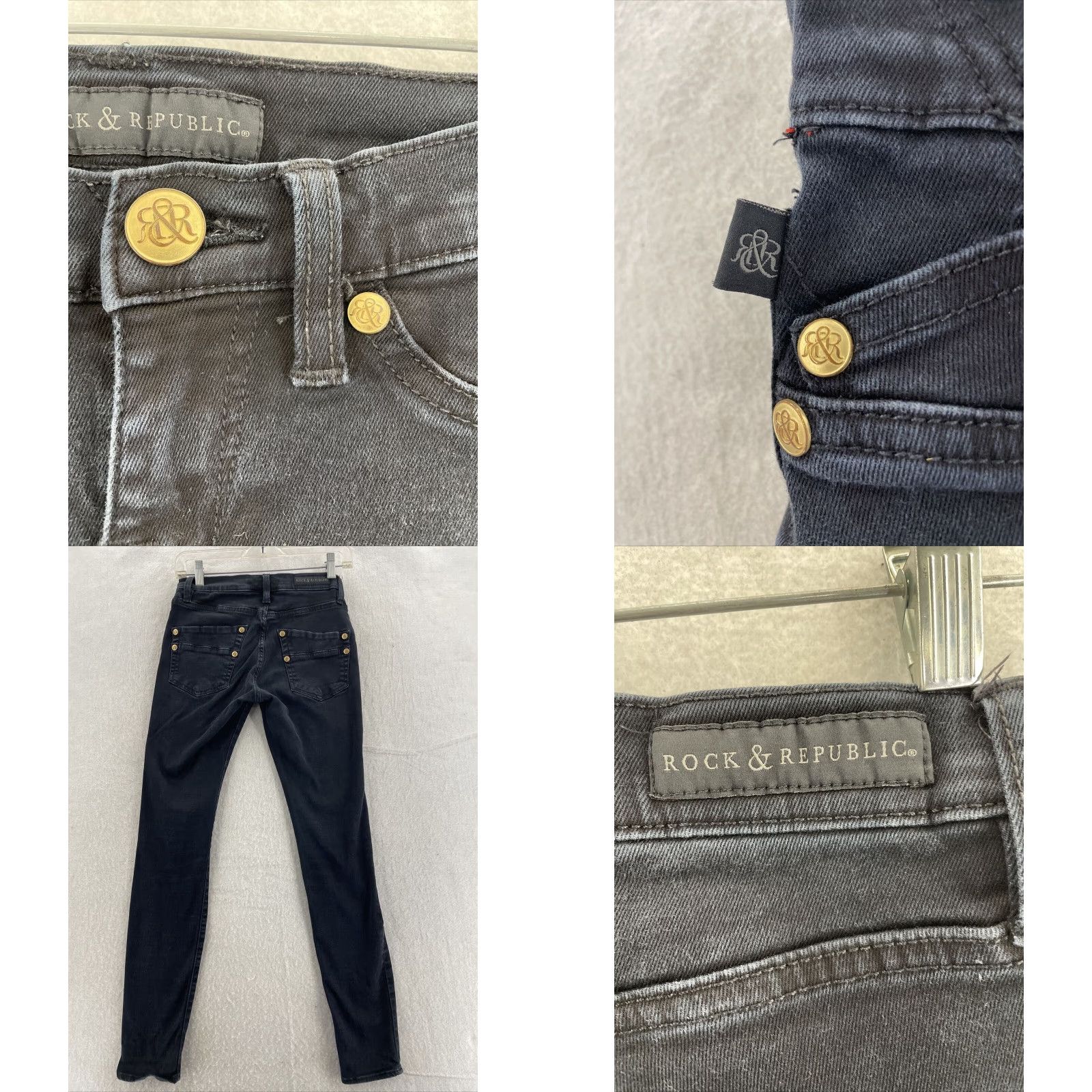 Vintage VINTAGE Rock & Republic Jeans Womens 6 Blue Kashmere Skinny Stretch Dark Blue Denim 80s 90s Slim Womens 6 Jeans Size 28" / US 6 / IT 42 - 8 Thumbnail