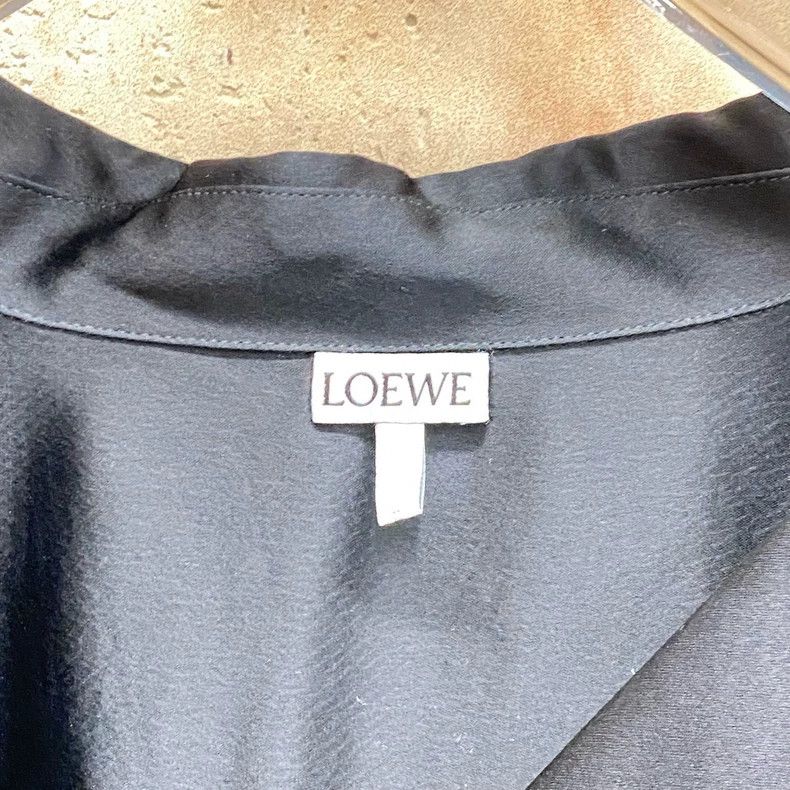 Loewe LOEWE Black embroidered logo silk shirt Size XS / US 0-2 / IT 36-38 - 3 Thumbnail