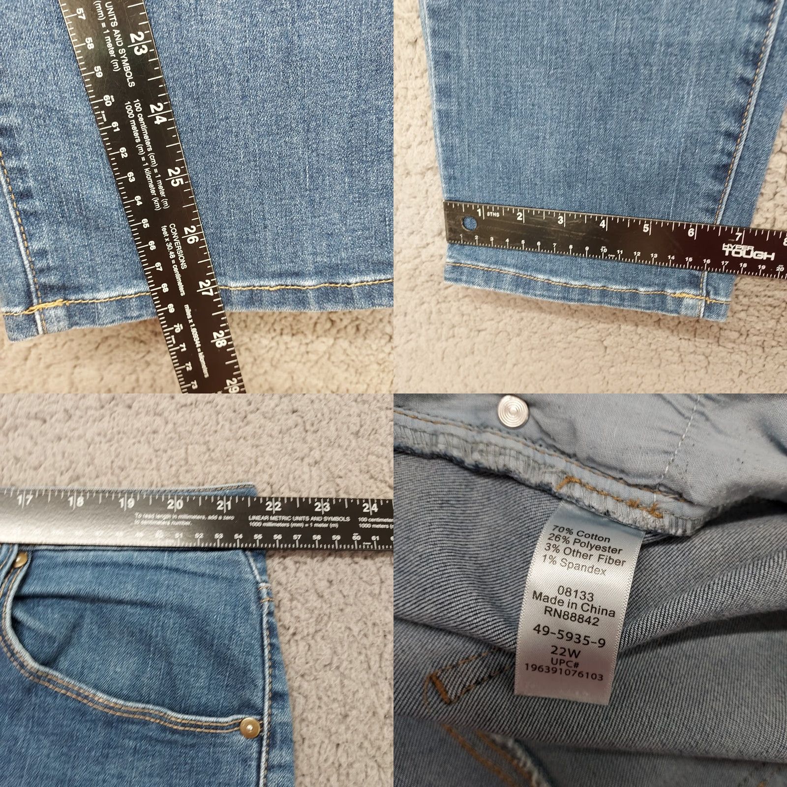 Vintage VINTAGE? Woman Within Jeans Women’s Plus Size 22W Bootcut Med Wash 43x28 Size 40" / US 18 - 8 Thumbnail