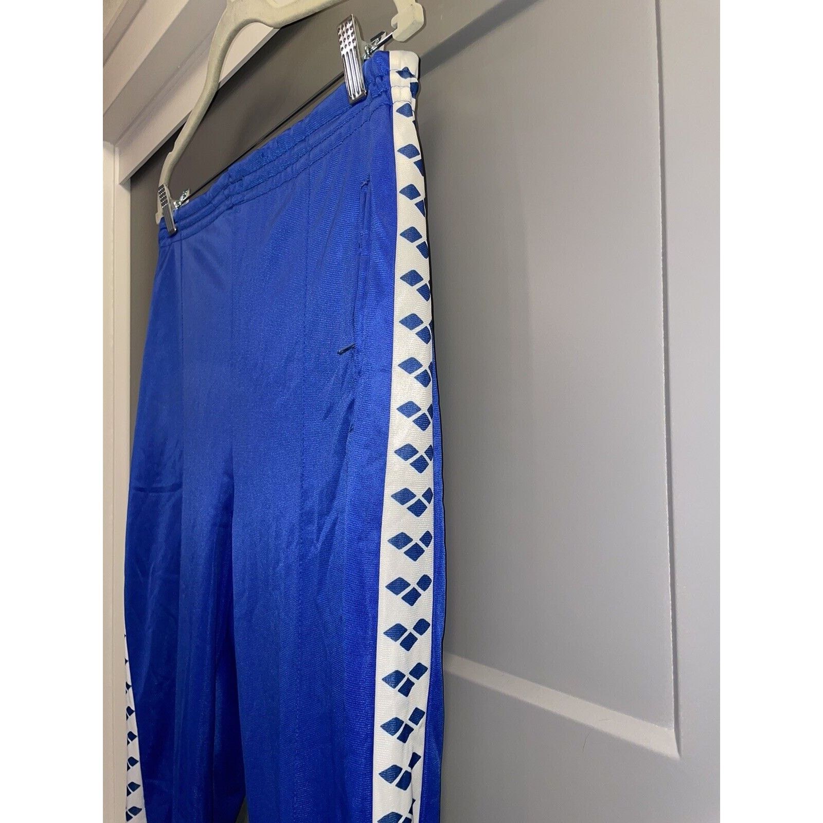 Vintage Vintage Arena Blue & White Pull On Track Pant Logo M Size US 34 / EU 50 - 3 Thumbnail