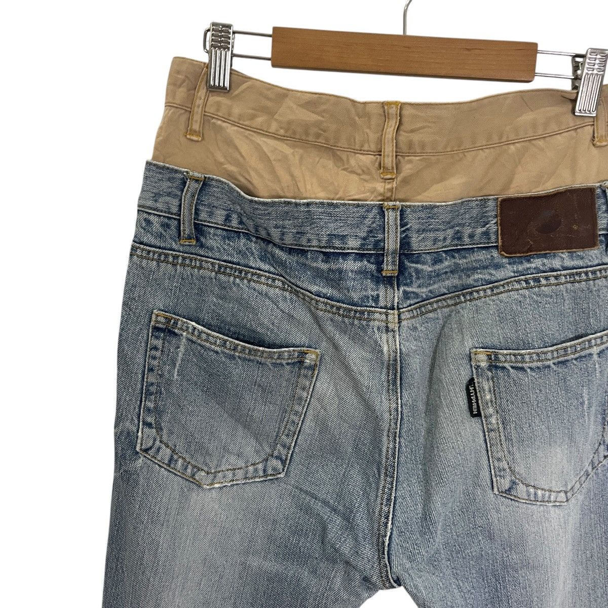 20471120 Vintage Ehyphenwork Gallery Double Waist Distressed Denim Size US 29 - 9 Thumbnail