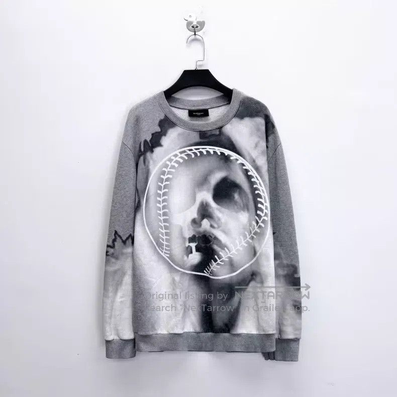 Givenchy Givenchy Gray and white baseball skull print logo sweatshi Size US M / EU 48-50 / 2 - 1 Thumbnail