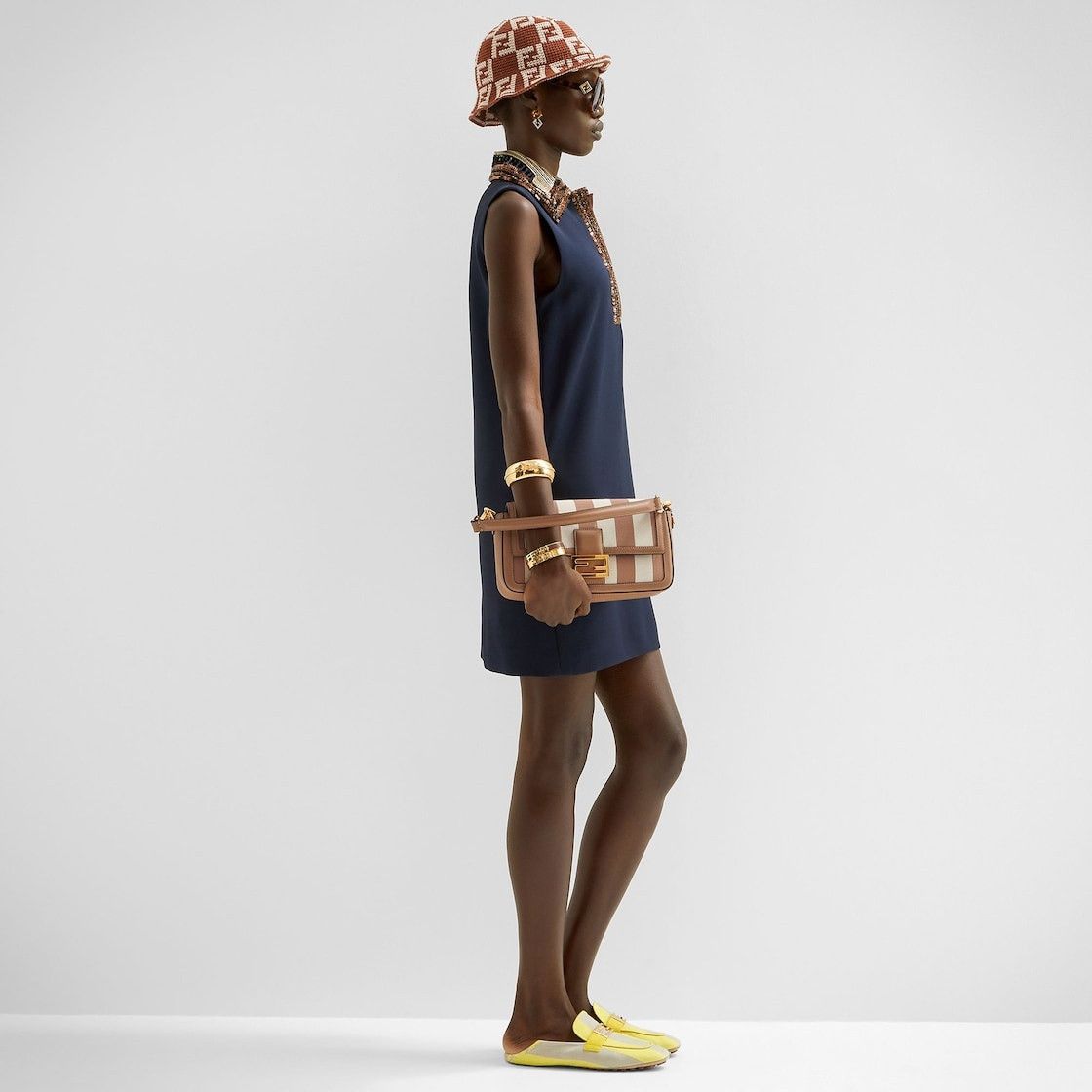 Fendi o1s1wg110326 Dress in Nevy Blue Size M / US 6-8 / IT 42-44 - 4 Thumbnail