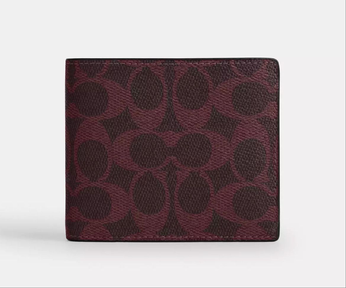 Coach 3 In 1 Wallet In Signature Canvas CW380 Black Currant Size ONE SIZE - 8 Thumbnail