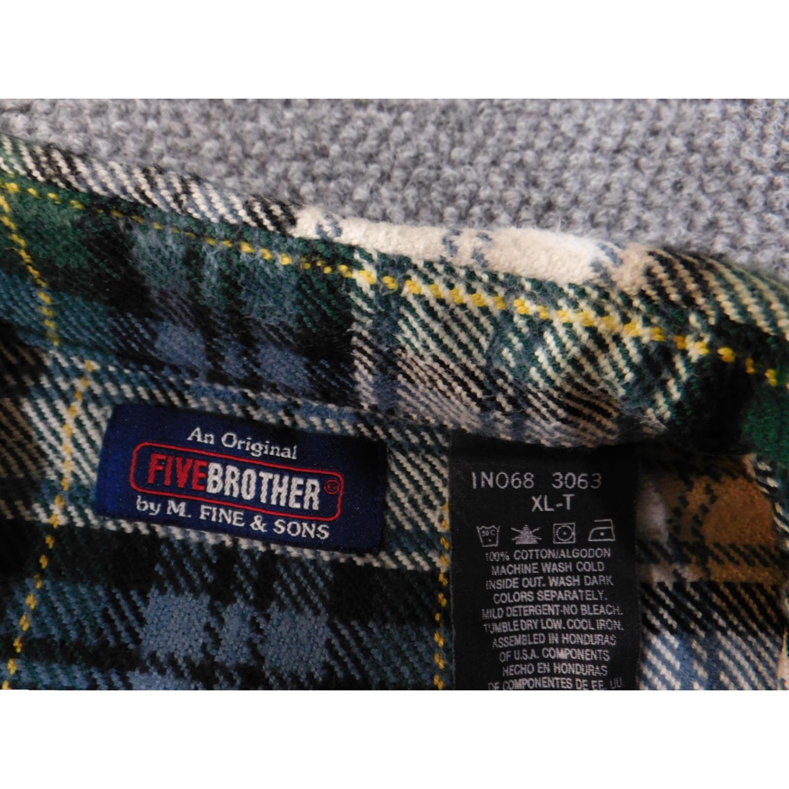 Vintage VINTAGE Five Brother Shirt Mens XL-T Green Plaid Flannel Workwear Long Sleeve Size US XL / EU 56 / 4 - 5 Thumbnail