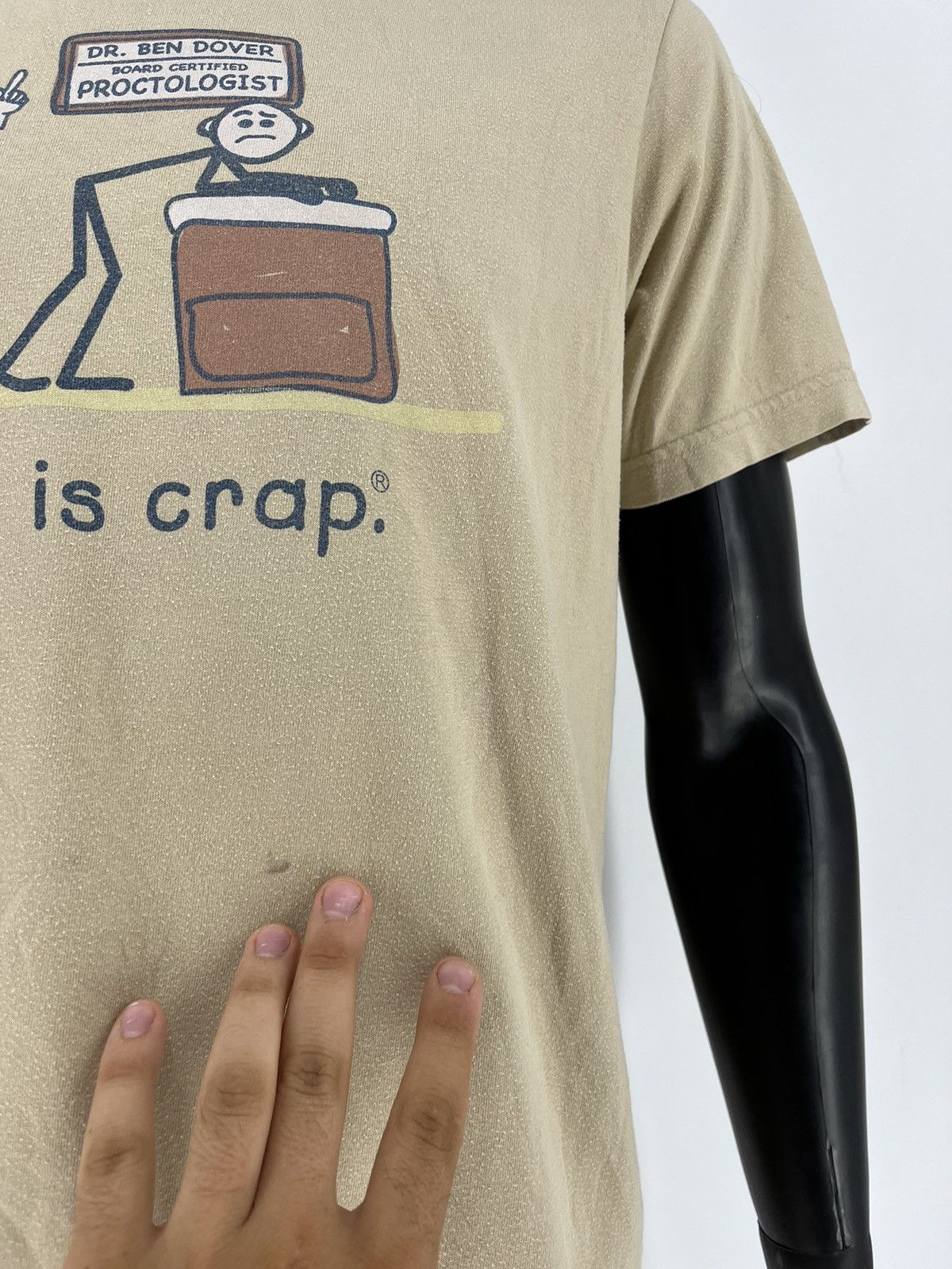 Vintage LIFE IS CRAP "DR. Ben Dover - Proctologist" Brown M T-shirt Size US M / EU 48-50 / 2 - 8 Thumbnail