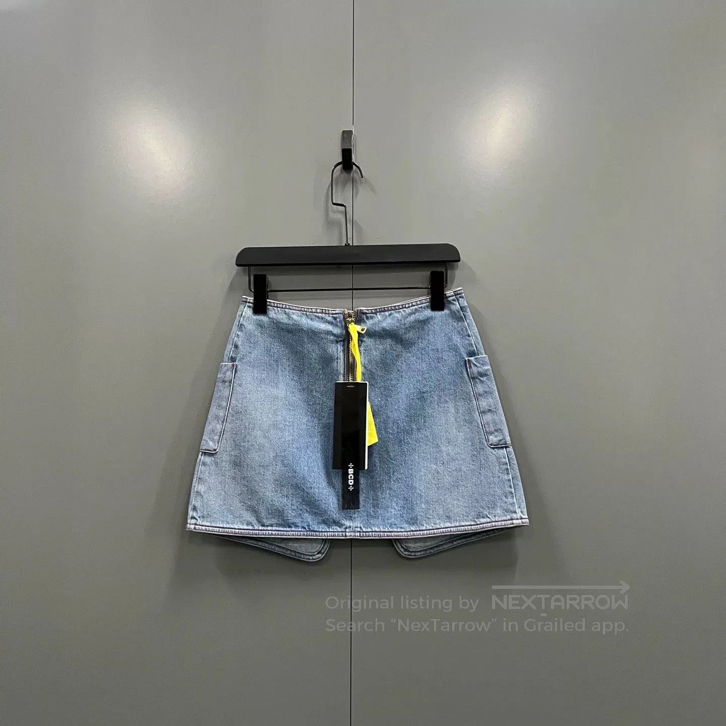 Balmain balmain blue denim mini skirt size 34. Size 33" - 2 Thumbnail