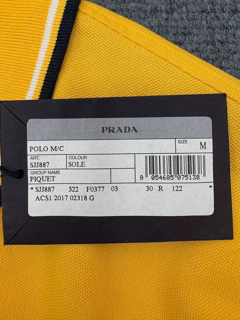 Prada Prada Yellow Short Sleeve Logo Polo Shirt -2505 Size US M / EU 48-50 / 2 - 6 Thumbnail