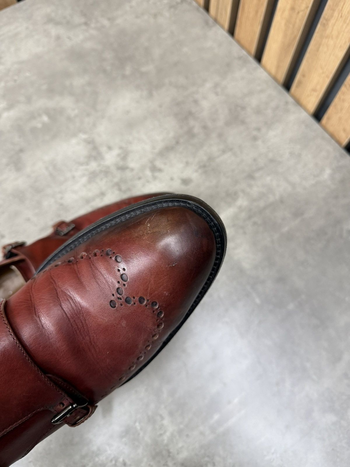 Antonio Maurizi Antonio Maurizi Double Monk Strap Leather Shoes Burgundy Size US 9 / EU 42 - 13 Thumbnail