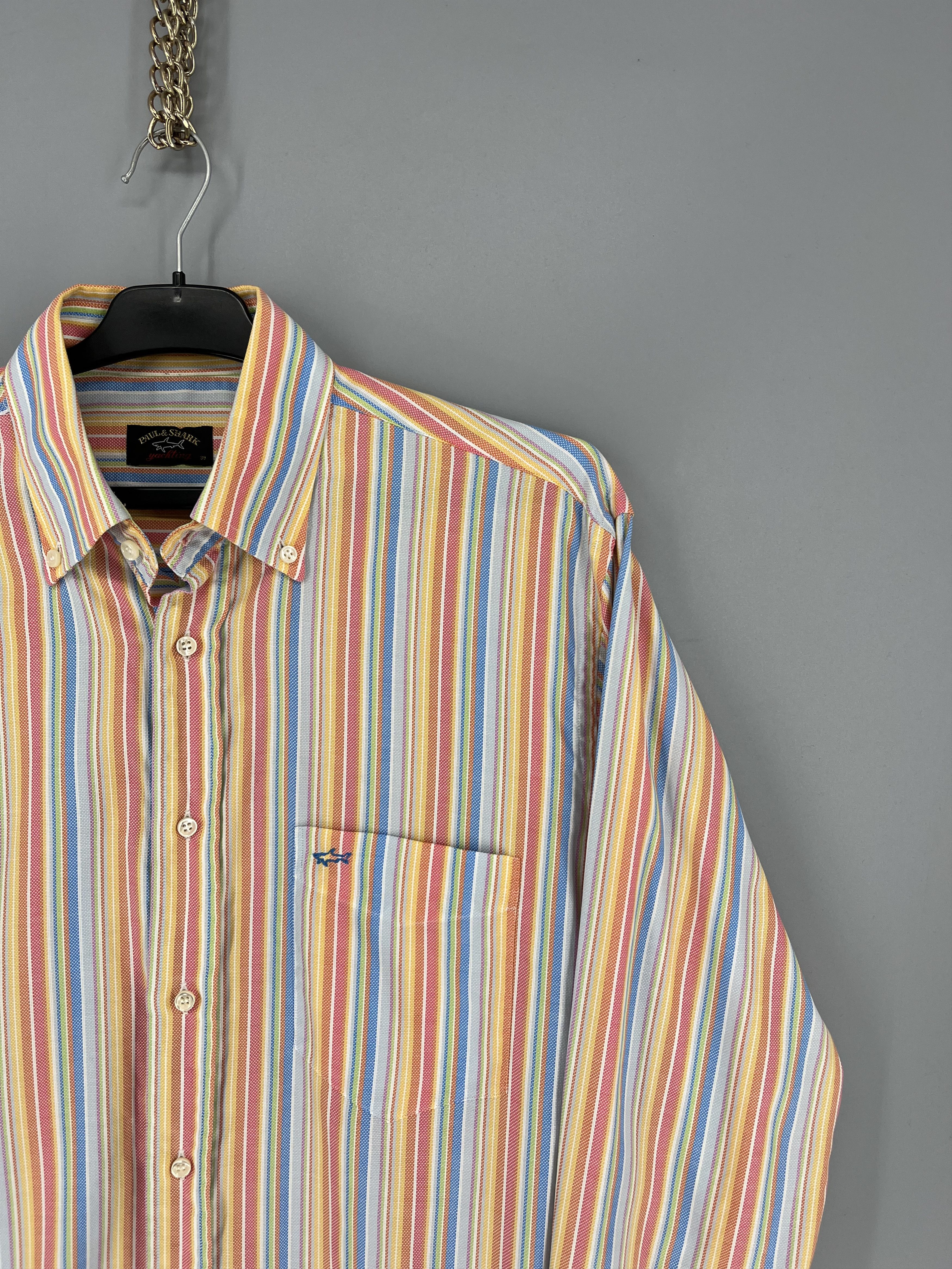 Paul & Shark Paul & Shark Dress Shirt Mens Multicolor Striped Long Size US M / EU 48-50 / 2 - 4 Thumbnail