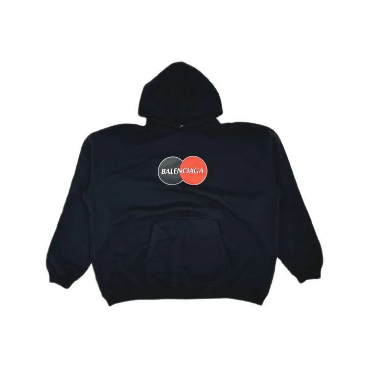 Balenciaga Balenciaga Black Loose Hoodie Sweatshirt for Men 0079-2507 Size US L / EU 52-54 / 3 - 2 Thumbnail