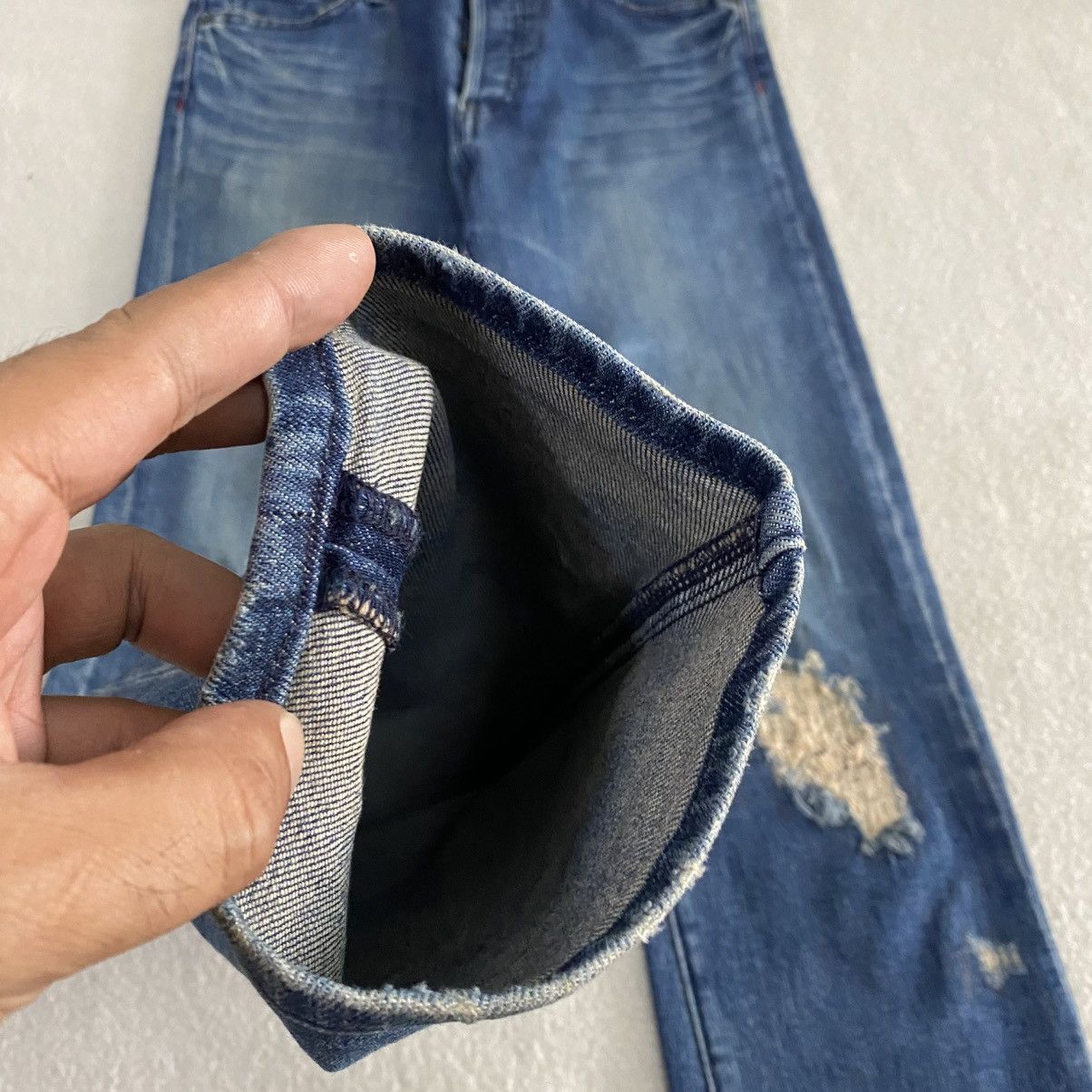 Hysteric Glamour × Japanese Brand FourThirty Distressed Patchwork Denim w30 Size US 30 / EU 46 - 5 Thumbnail