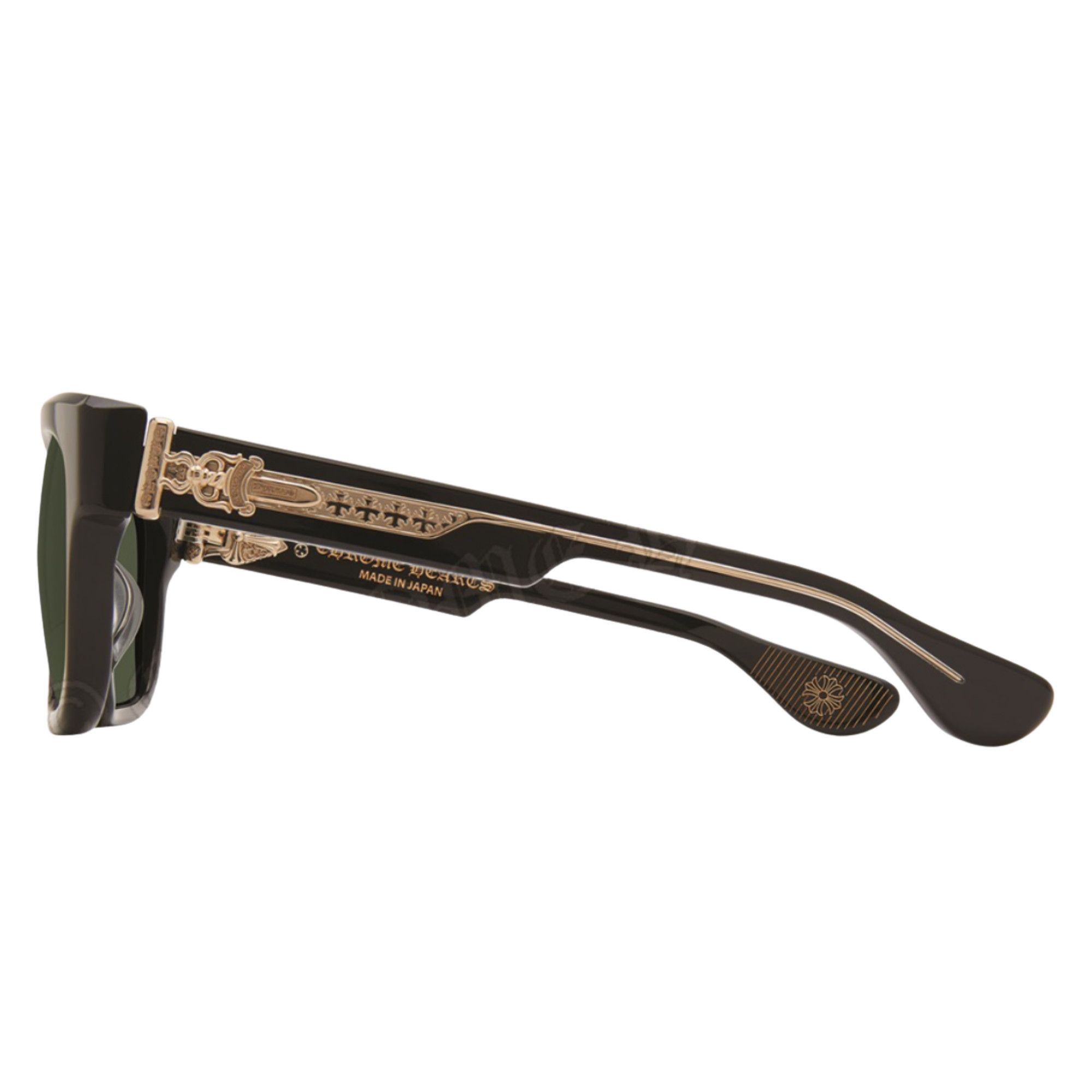 Chrome Hearts CHROME HEARTS BOX OFFICER BLACK 18K GOLD PLATED SUNGLASSES Size ONE SIZE - 2 Thumbnail