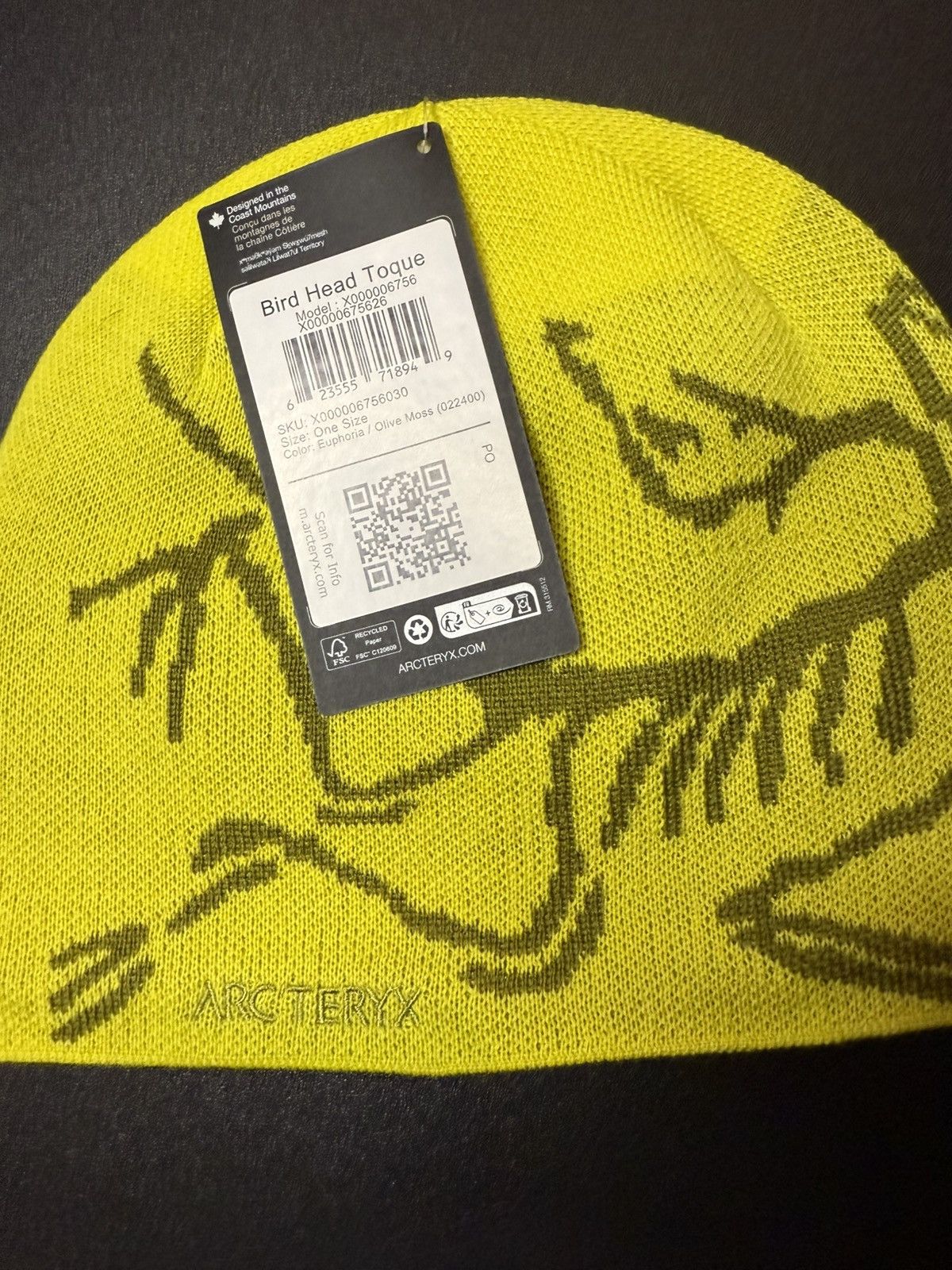 Arc'teryx Arc’Teryx Bird Head Toque - Euphoria/Olive Moss - Deadstock Size ONE SIZE - 4 Thumbnail