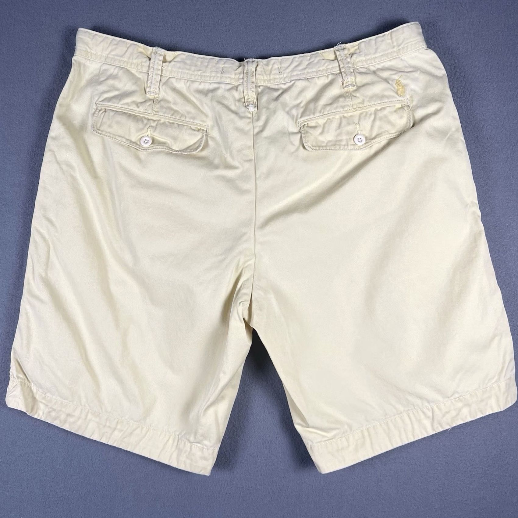 Polo Ralph Lauren Polo Ralph Lauren Shorts Mens 38 Yellow Cotton Drawstring Zipper Classic Fit Casual Vintage No Size US M / EU 48-50 / 2 - 2 Thumbnail