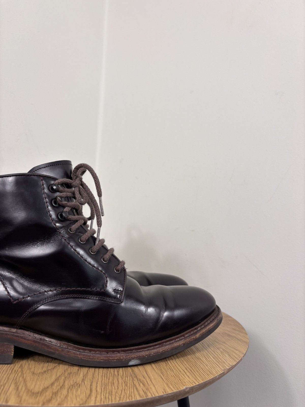 Other Dainite Sole Men’s Burgundy Brown Leather Lace Up Boots Size US 6.5 / EU 39-40 - 4 Thumbnail