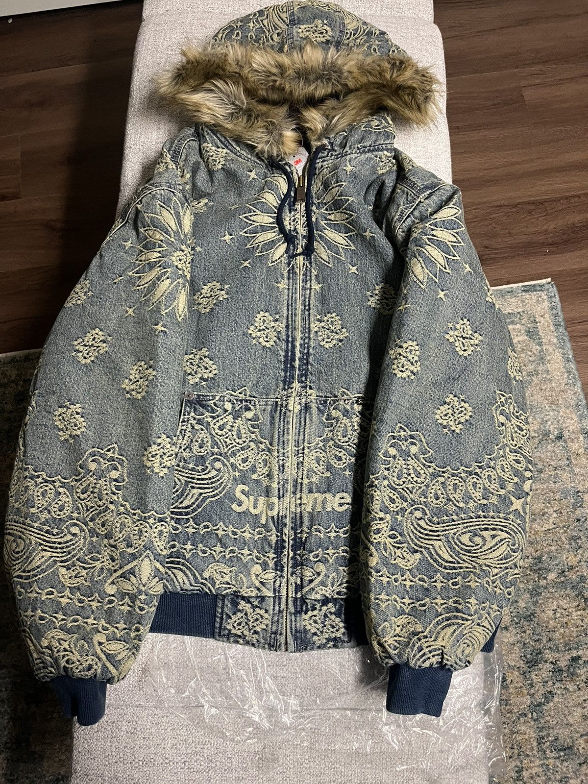 Supreme Supreme Bandana jacquard denim jacket | Grailed