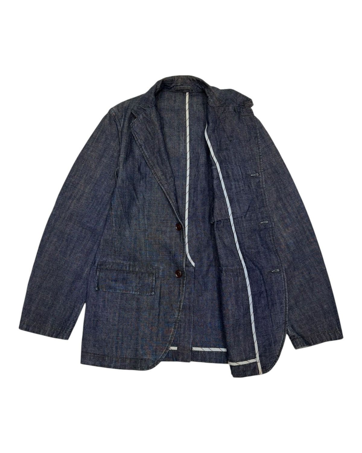 Issey Miyake 🔥RARE DENIM BLAZER JAPANESE UNIQLO KAPITAL ILSTLE DESIGN Size US M / EU 48-50 / 2 - 2 Thumbnail