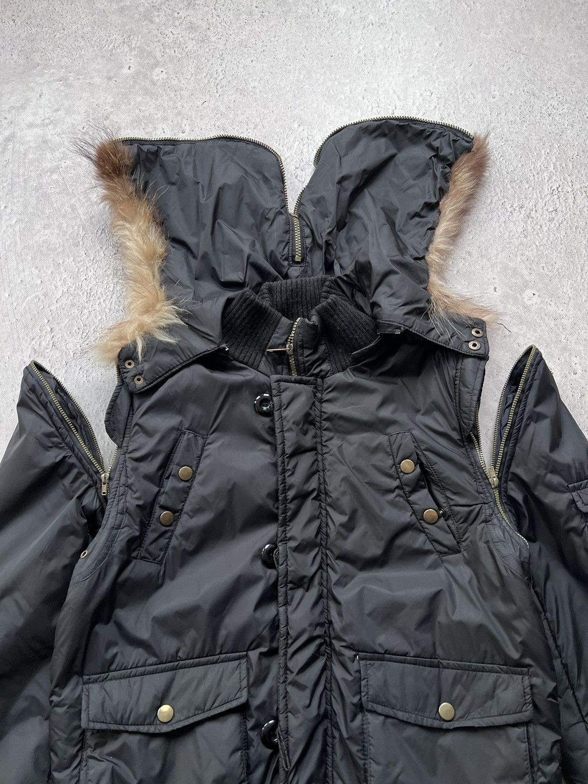 ジャケット・アウター 00s real fur jacket black opium archive 2000s Japanese Punk Grunge Fur HODED Jacket opium style