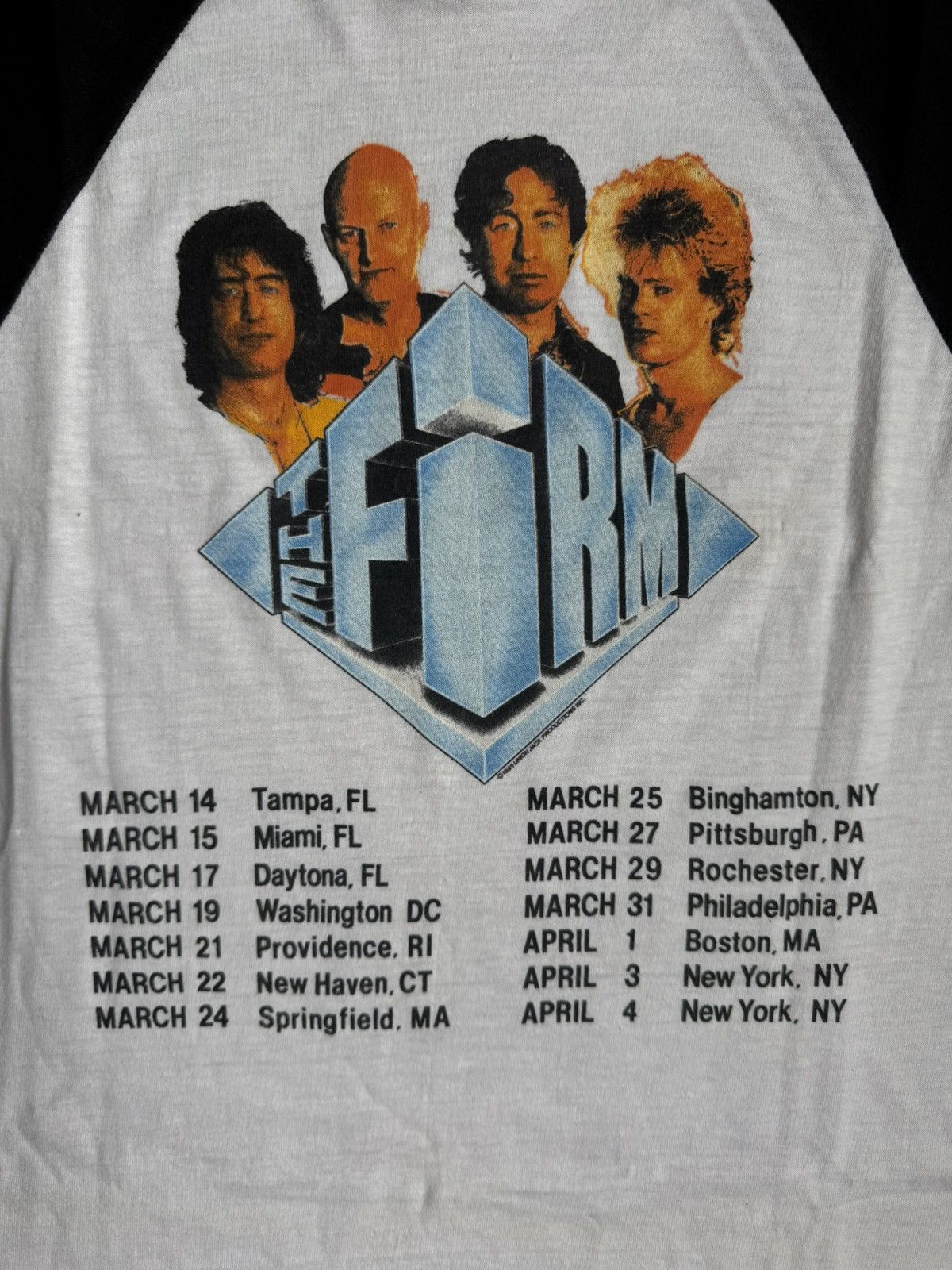 Vintage Vintage 80s Jimmy Page The Firm 3/4 Raglan Single Stitch Tee Size US M / EU 48-50 / 2 - 4 Thumbnail