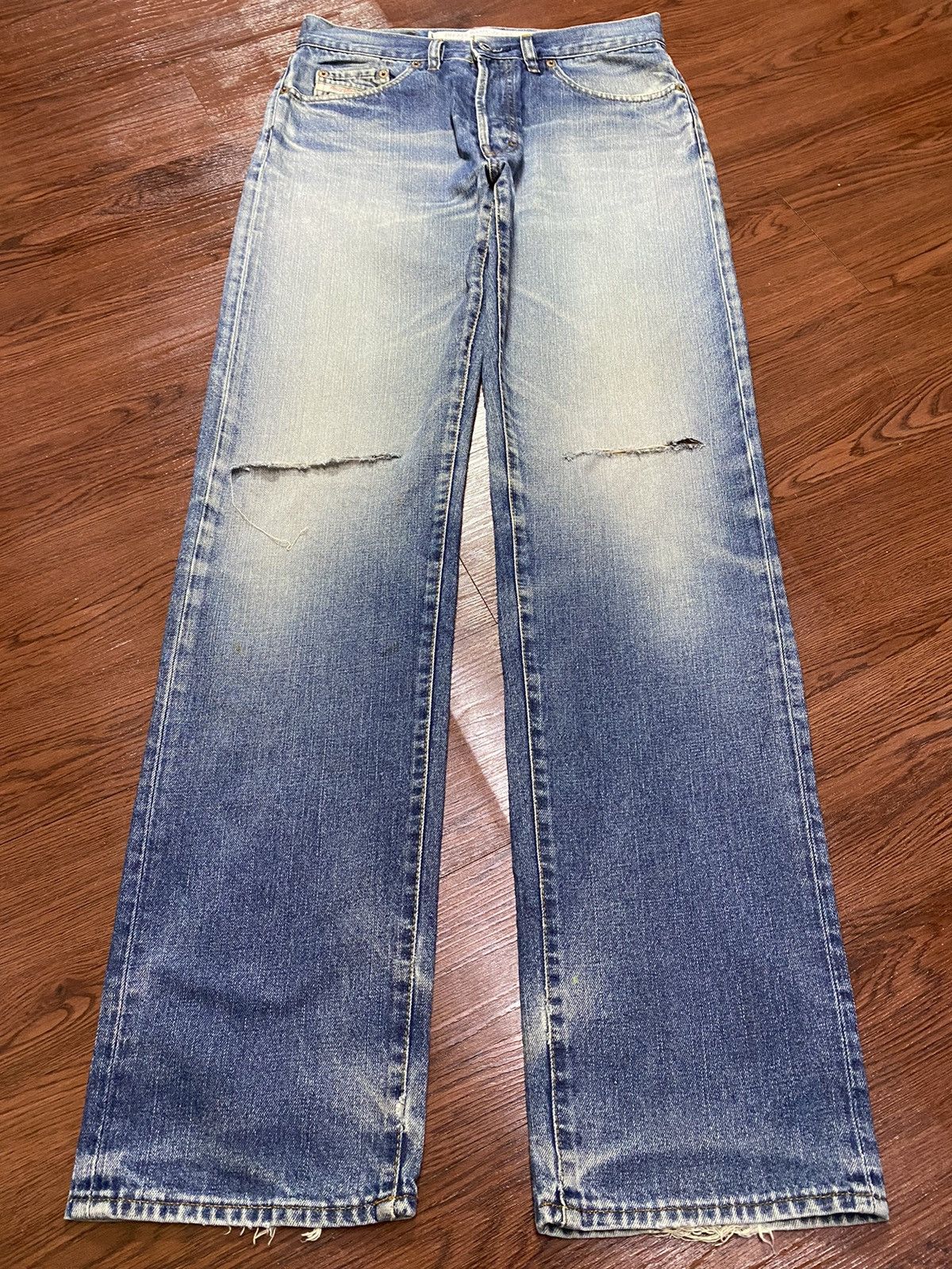 Diesel Black Gold Vintage Diesel Industry Faded Wash Distressed Slim Jeans Size US 30 / EU 46 - 1 Thumbnail