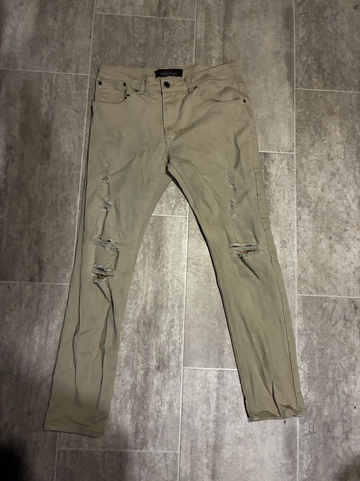 Other Tan and cream skinny jeans Size US 32 / EU 48 - 1 Thumbnail