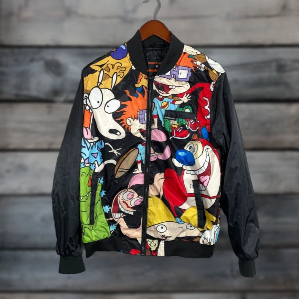 Members Only Members Only Nickelodeon Bomber Jacket Adult Medium Black Zip Full Zip Pockets 90s Cartoon Retro Men Size US M / EU 48-50 / 2 - 1 Thumbnail