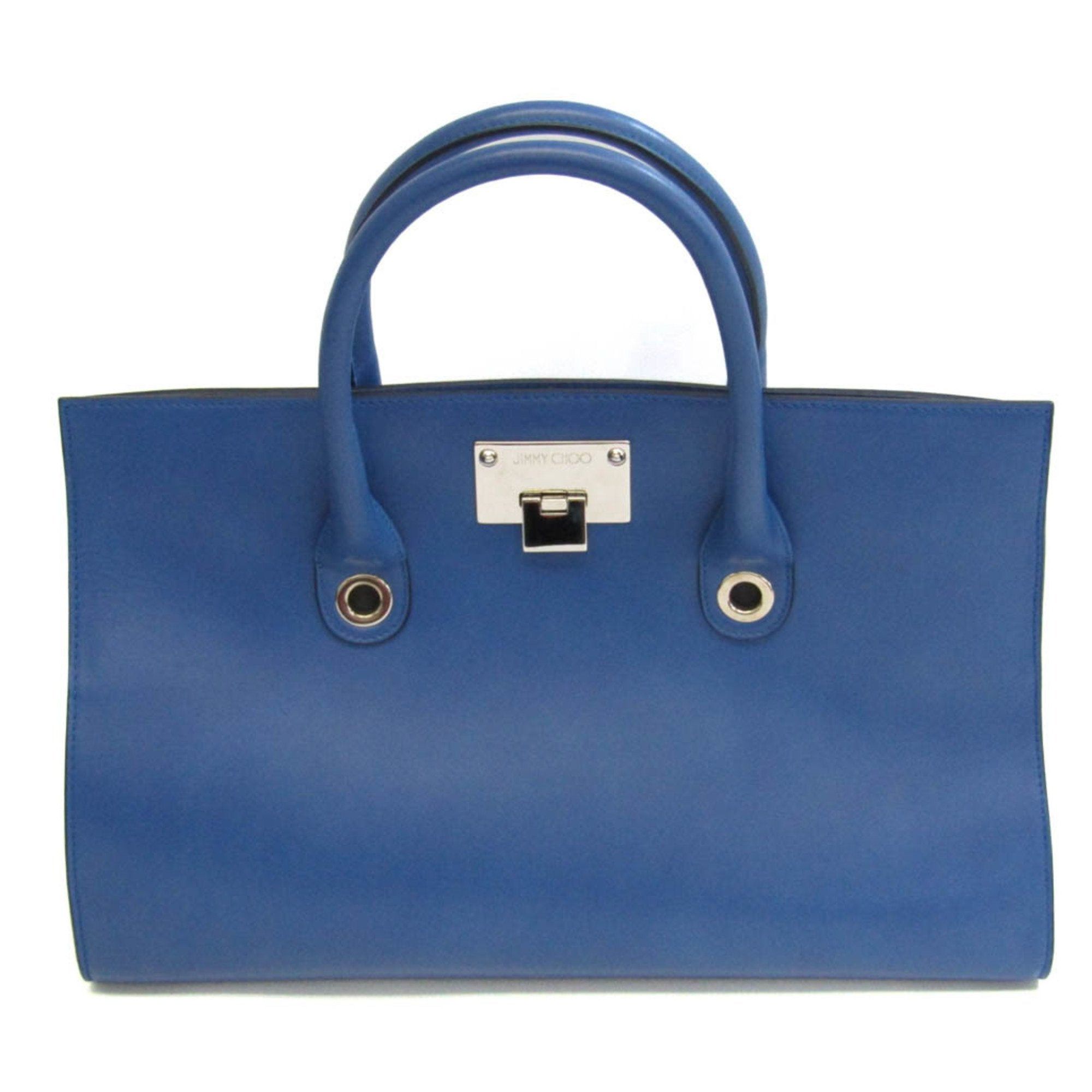 image of Jimmy Choo Riley Women's Leather Handbag Royal Blue in Black