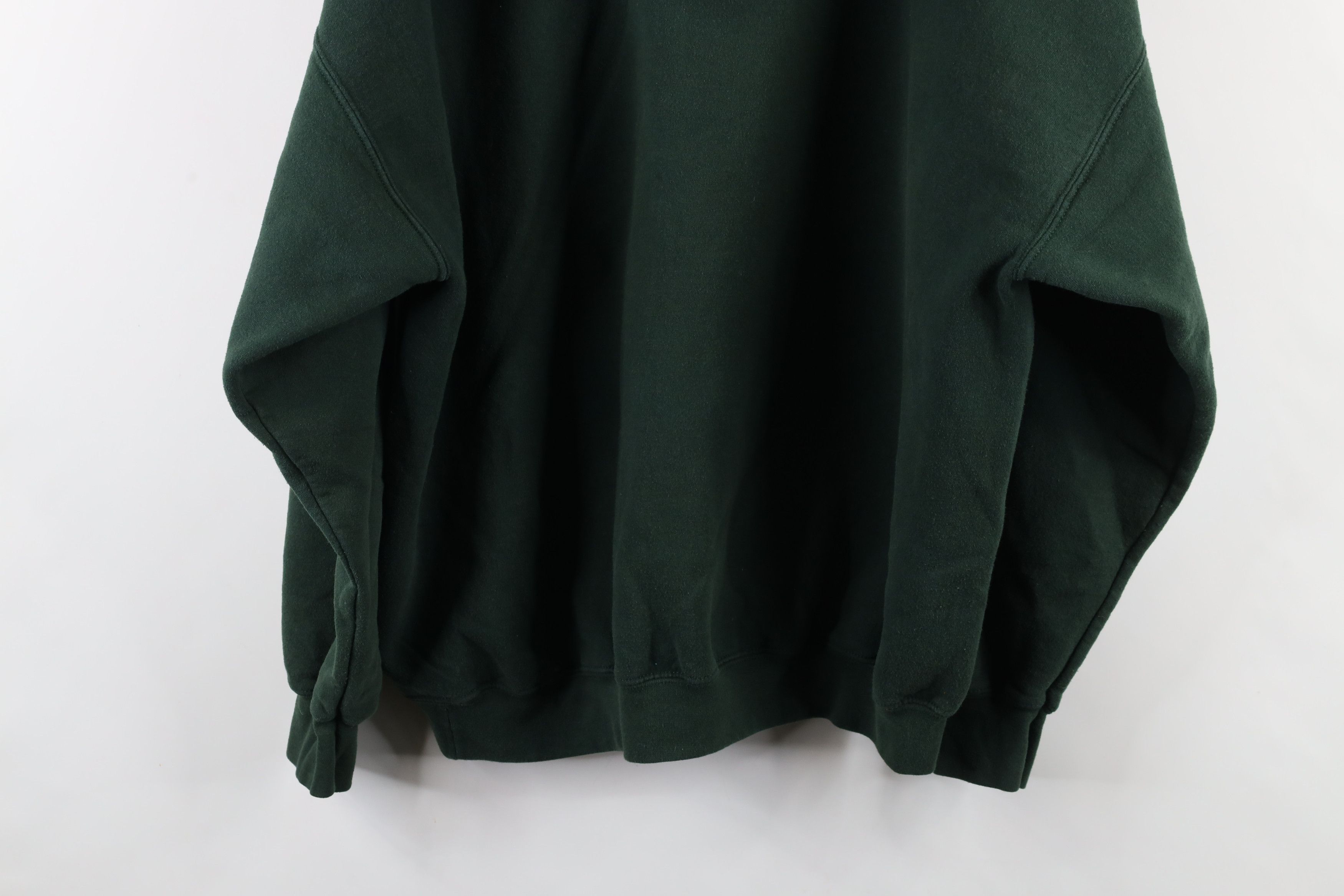 Vintage Vintage 90s Streetwear Blank Heavy Hoodie Sweatshirt Green Size US XXL / EU 58 / 5 - 13 Thumbnail