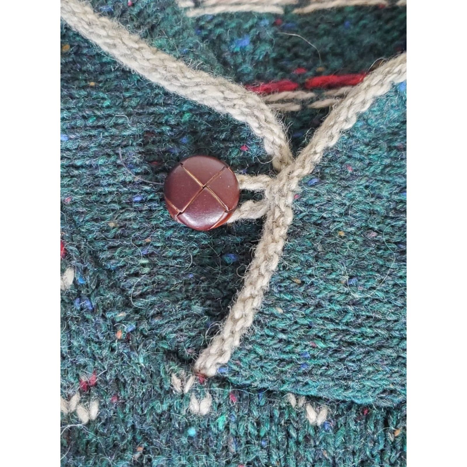 Vintage VINTAGE REI Shawl Collar Pullover Wool Knit Fair Isle Sweater Green Marled Men's M Size US M / EU 48-50 / 2 - 3 Thumbnail