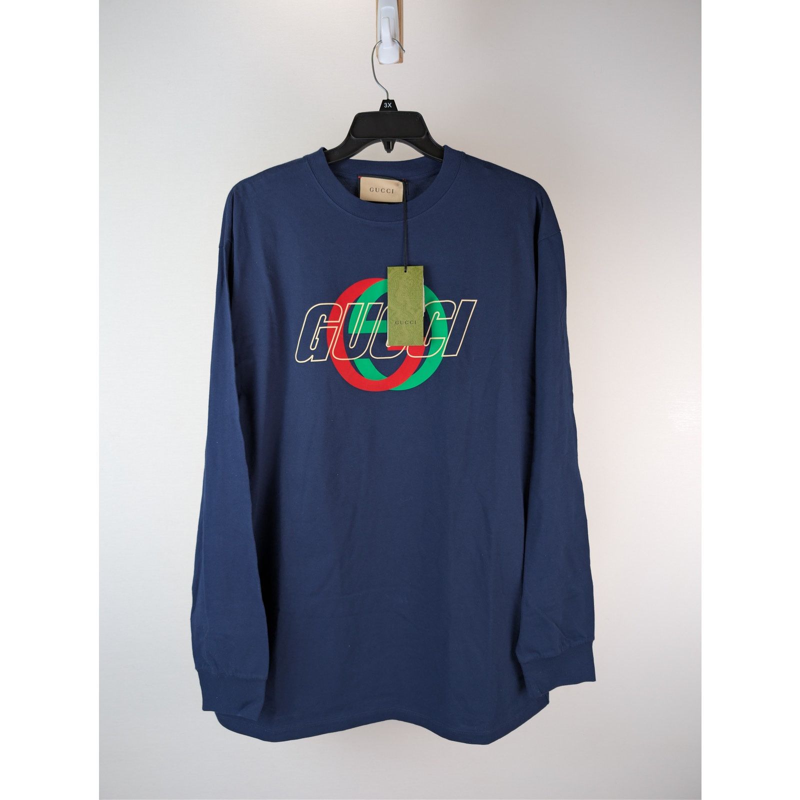Gucci o1rshd1 Long Sleeve T-Shirt Cotton Jersey in Inchiostro/MC Size US XXL / EU 58 / 5 - 7 Thumbnail