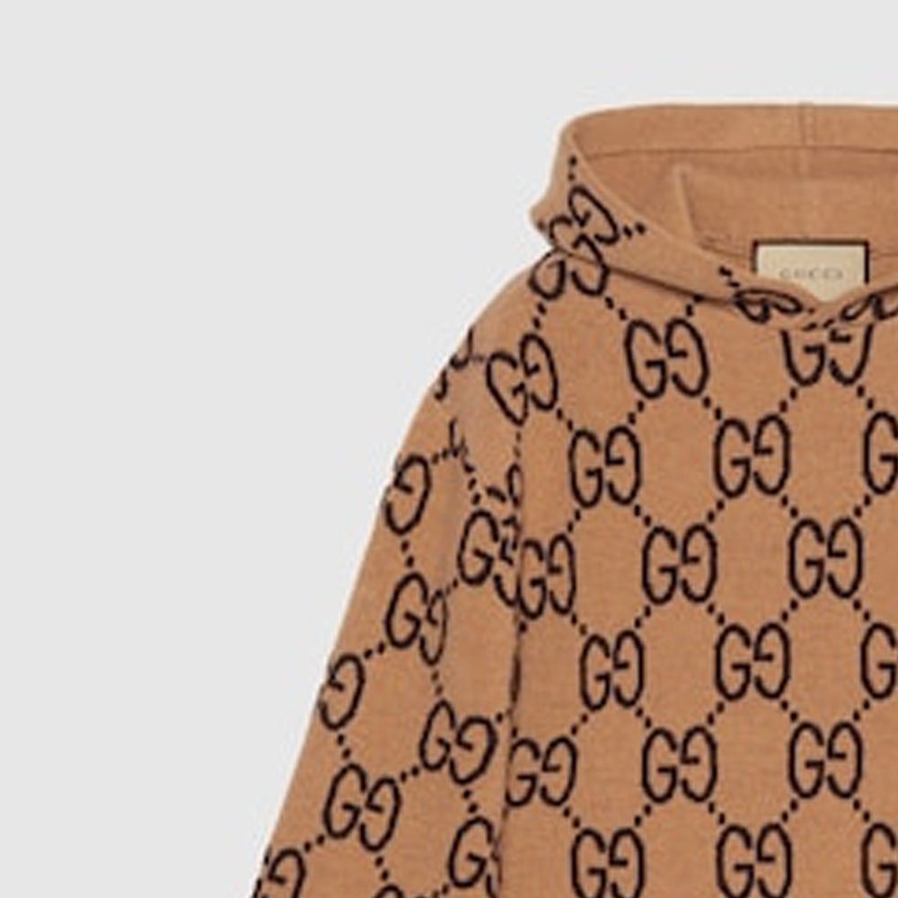 Gucci o1loc1c0925 GG Wool Hooded Sweatshirt in Brown/Black Size US M / EU 48-50 / 2 - 4 Thumbnail