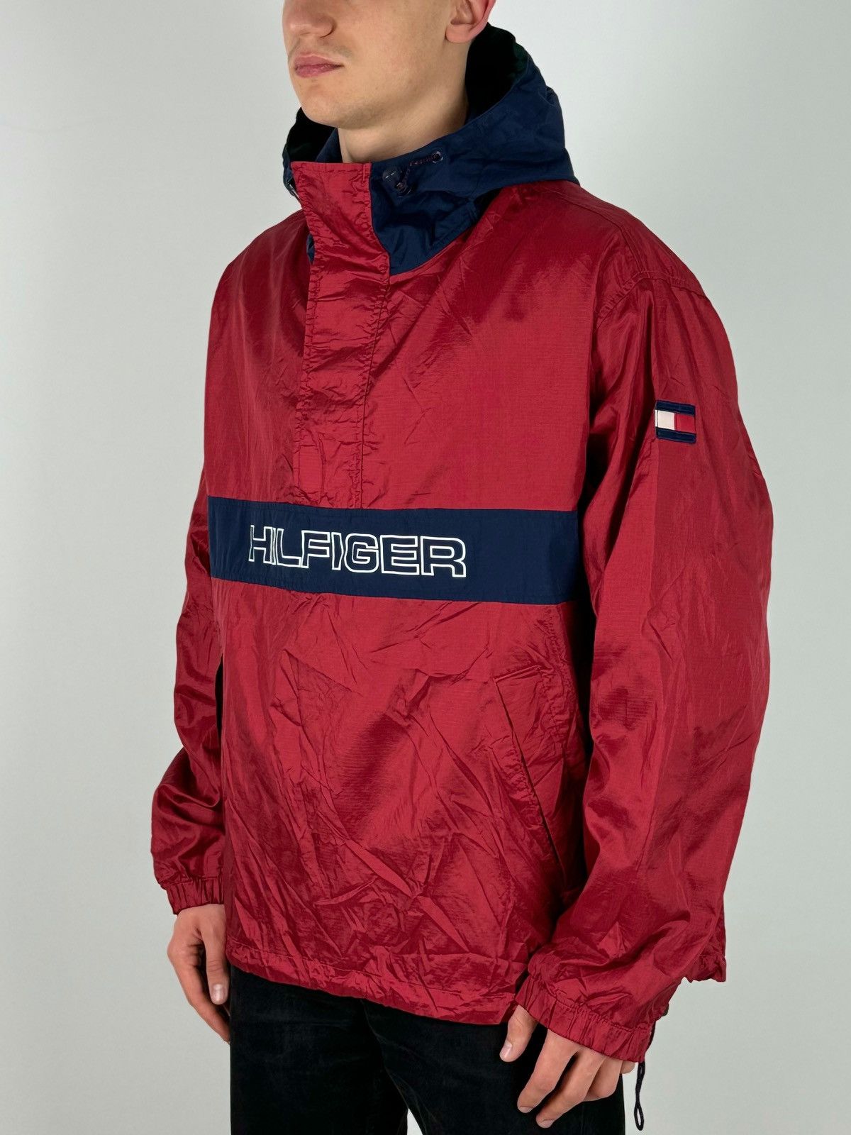 Tommy Hilfiger Vintage Tommy Hilfiger Red Anorak Jacket Size US XL / EU 56 / 4 - 2 Thumbnail