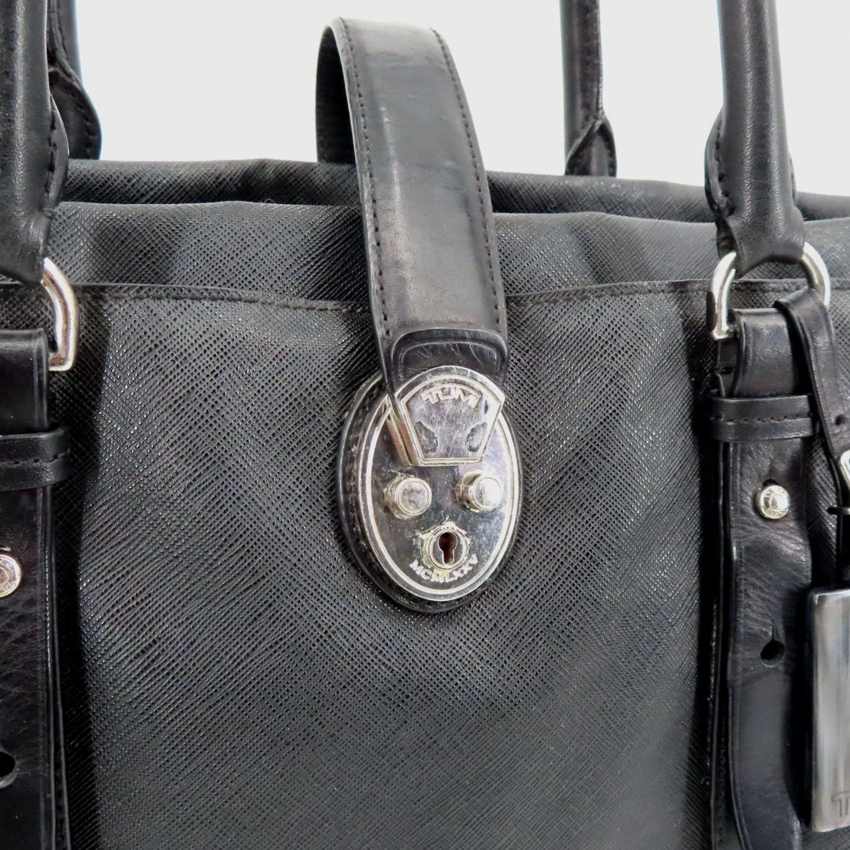 Tumi Tumi Villa Turin Tote Handbag Purse Bag Black Canvas Work Travel Commute Laptop Bag 73105D2 Size ONE SIZE - 3 Thumbnail