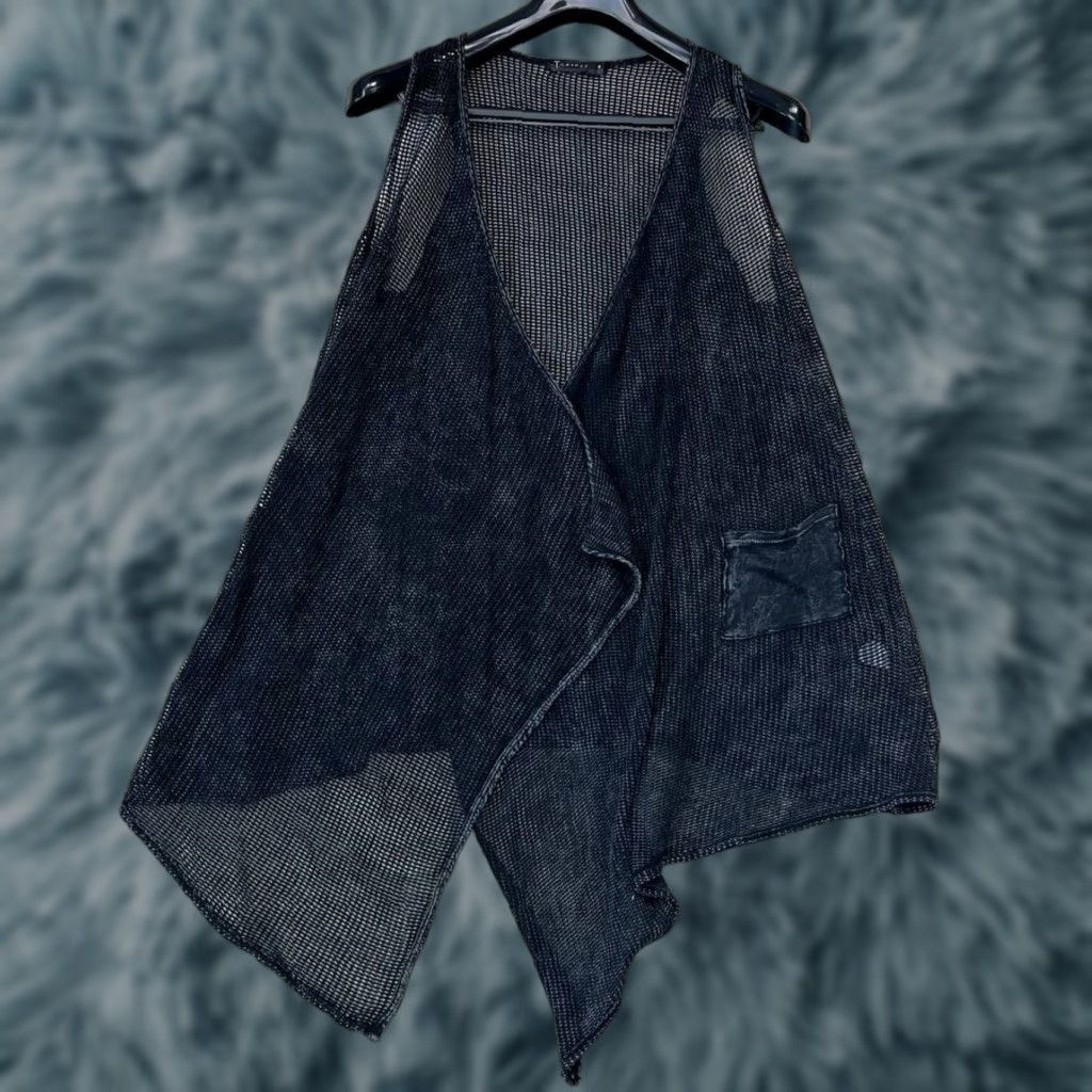 Vintage T Party Cardigan Wrap Beach Pareo Asimetric Open Front Boho Women Small Black Shirt? Size S / US 4 / IT 40 - 1 Thumbnail