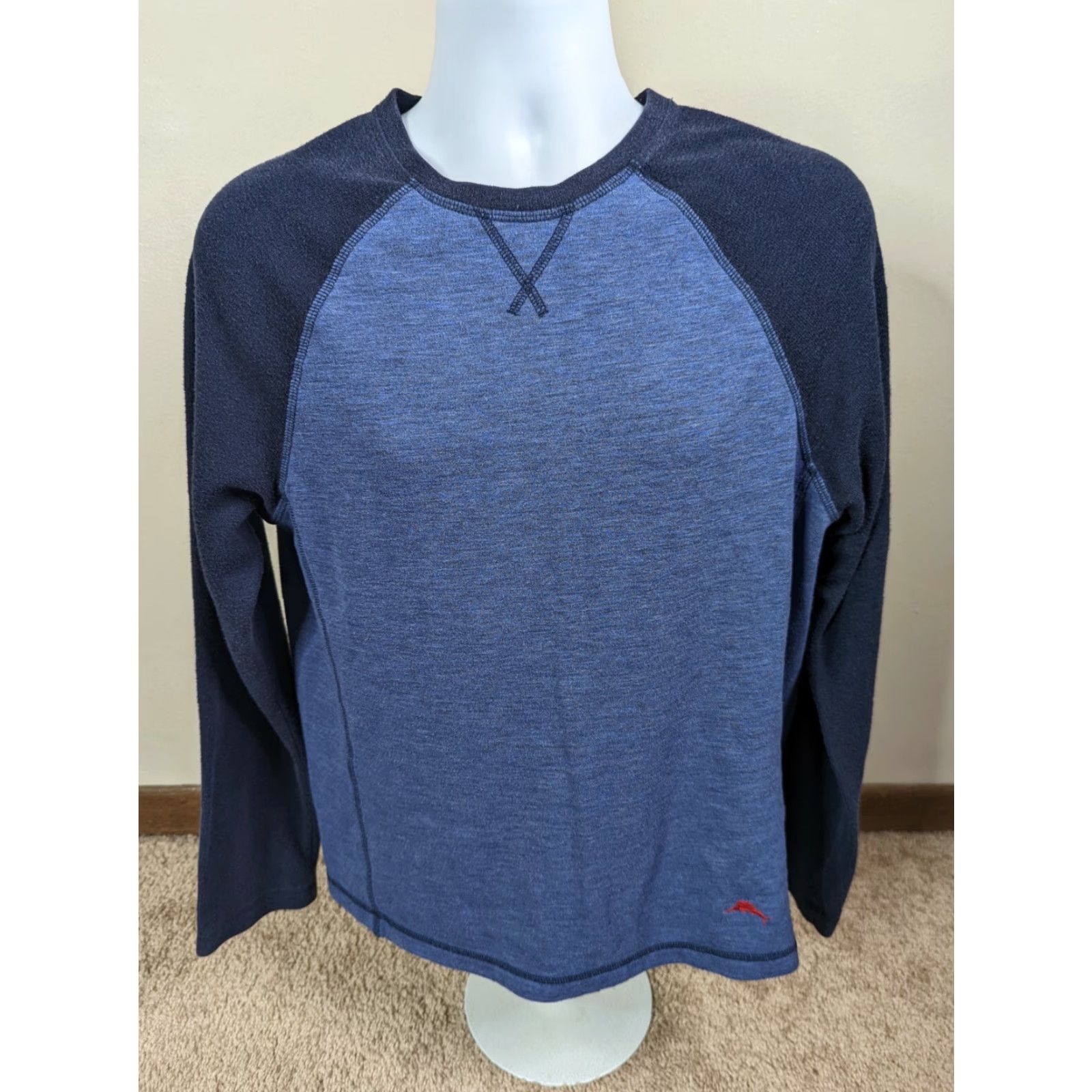 Tommy Bahama Tommy Bahama Shirt Blue Raglan Long Sleeve T5S Size M Men Regular Knit Logo 90s Vintage No Size US M / EU 48-50 / 2 - 2 Thumbnail