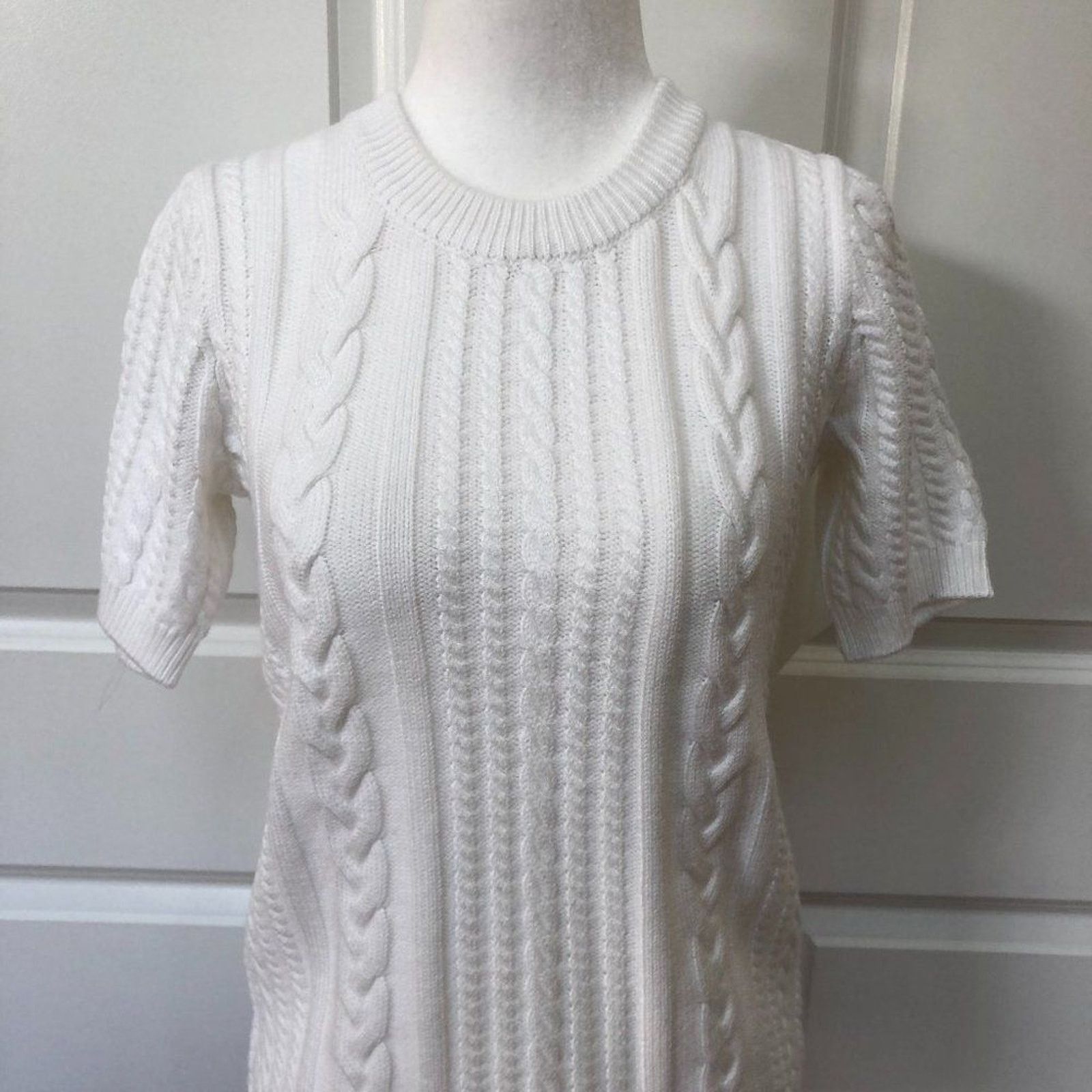 Short Sleeve Cable Knit Sweater from MAGASCHONI