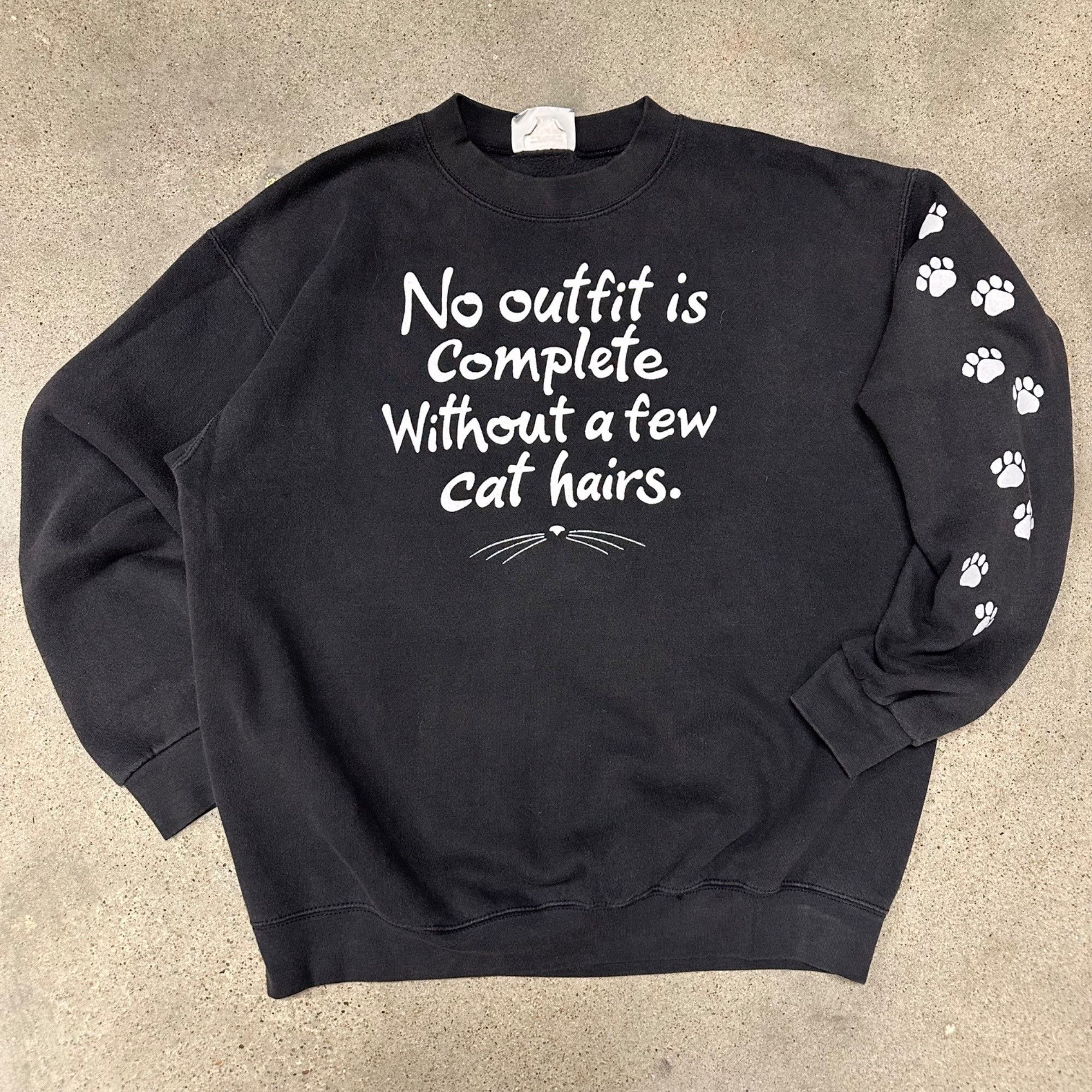 Vintage Vintage 90s No Outfit Is Complete Without A Few Cat Hairs Sw Size US L / EU 52-54 / 3 - 1 Thumbnail