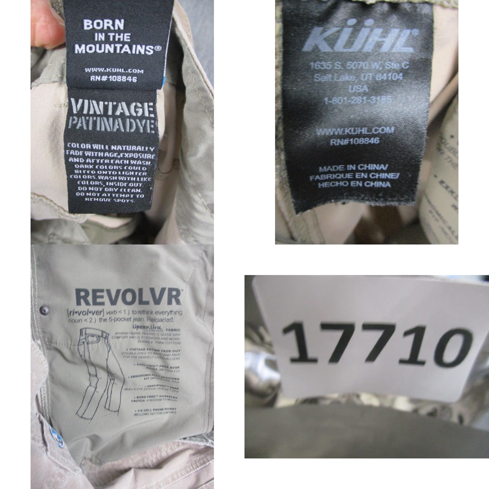 Vintage Kuhl Revolvr Pants Mens 40x32 Khaki Outdoor Hiking 5 Pocket Gusseted Quick Dry Size US 40 / EU 56 - 9 Thumbnail