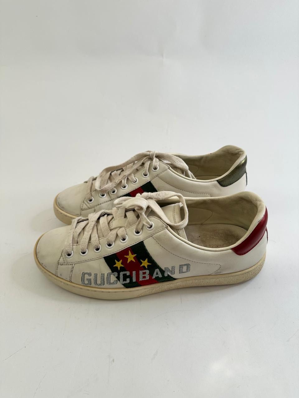 Gucci Gucci Web Ace Leather Sneakers Gucci Band Logo -White -Men’s Size US 9 / EU 42 - 2 Thumbnail