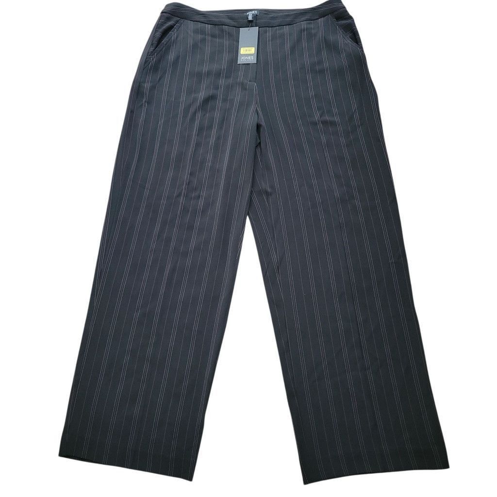 Jones New York Jones New York Fashion Stripe Black Wide-Leg Dress Pants 16 Size 38" / US 16 / IT 52 - 1 Thumbnail