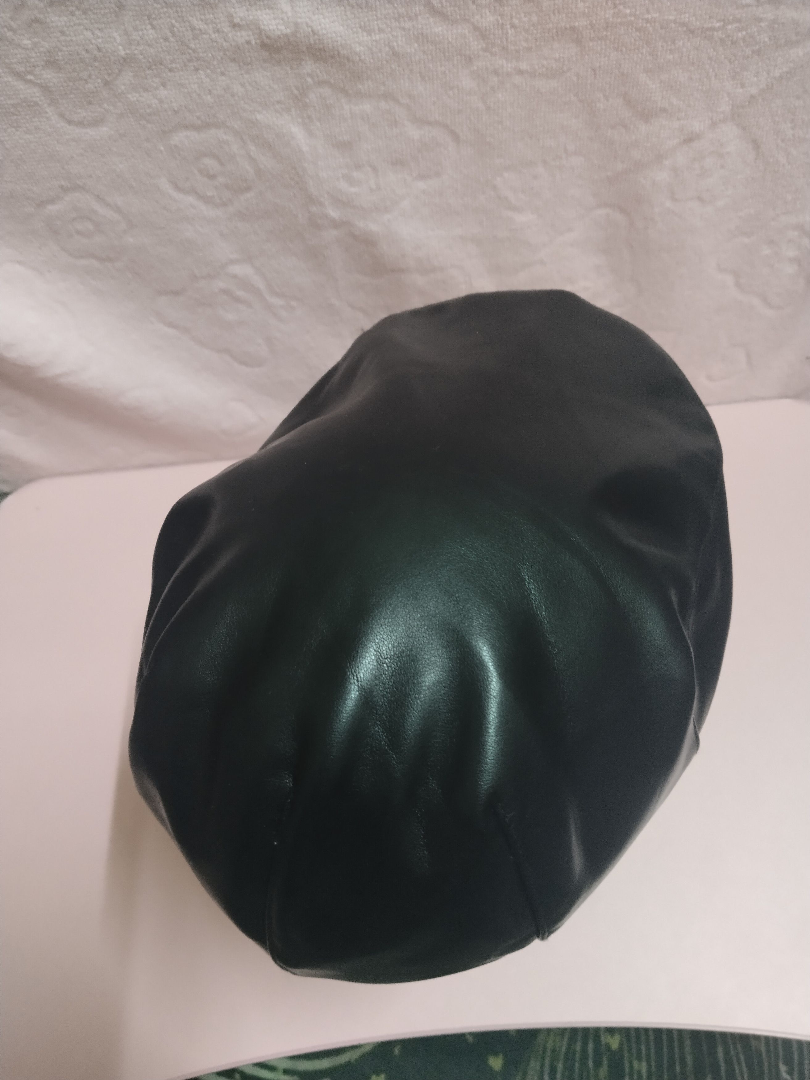 Japanese Brand ALL BLACK GU SYNTHETIC LEATHER BARETTA HAT Size ONE SIZE - 5 Thumbnail