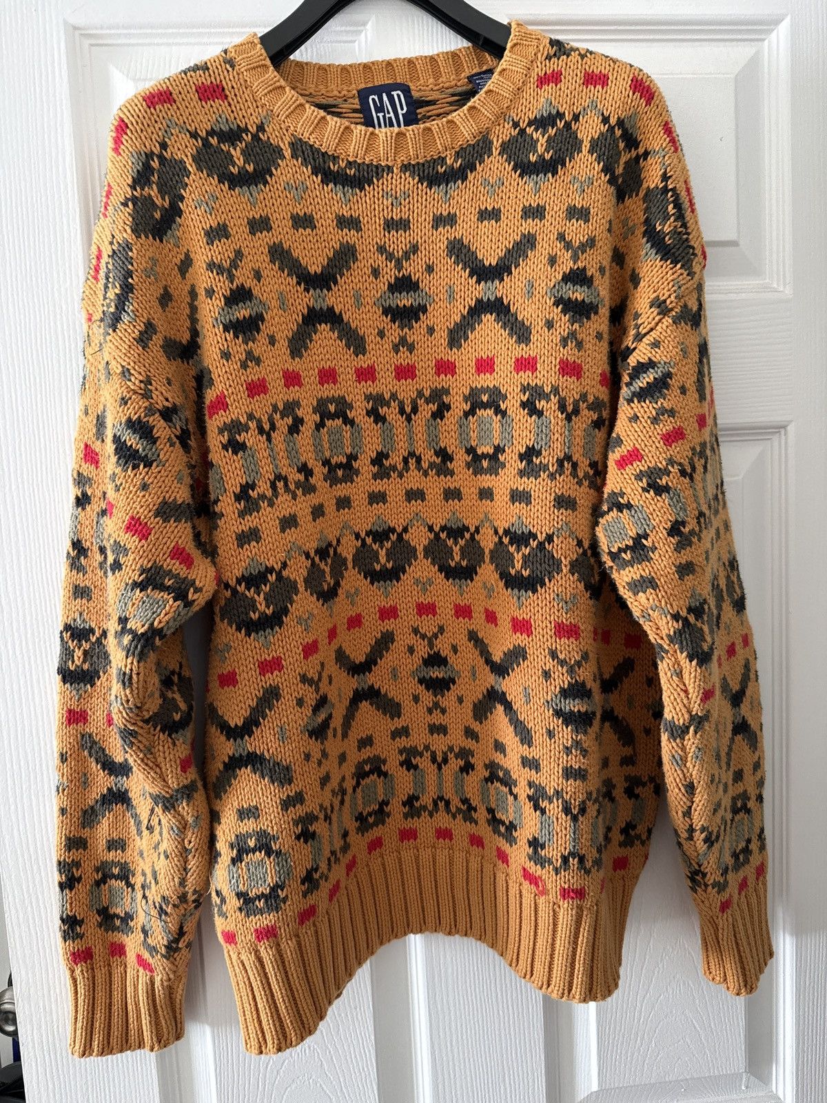 Gap GAP Orange Ribbed Knit Sweater Size US L / EU 52-54 / 3 - 2 Thumbnail