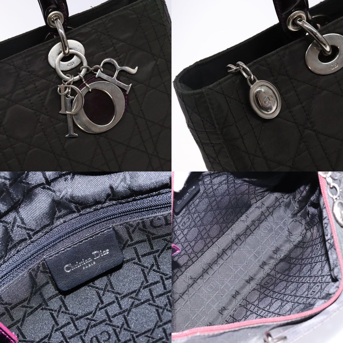 Dior DIOR Canage Hand Bag Nylon Khaki Purple Silver Size ONE SIZE - 11 Thumbnail