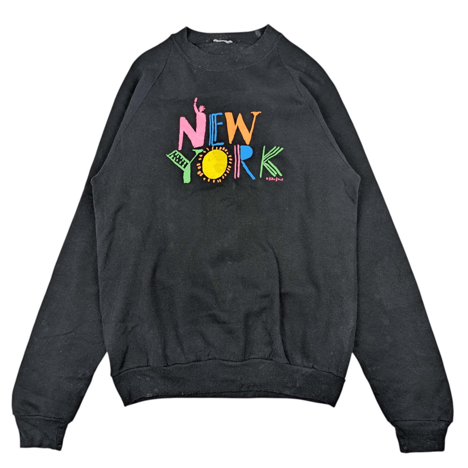 Vintage Vintage 90's NEW YORK Big Logo Jumper Sweatshirt Size US S / EU 44-46 / 1 - 4 Thumbnail